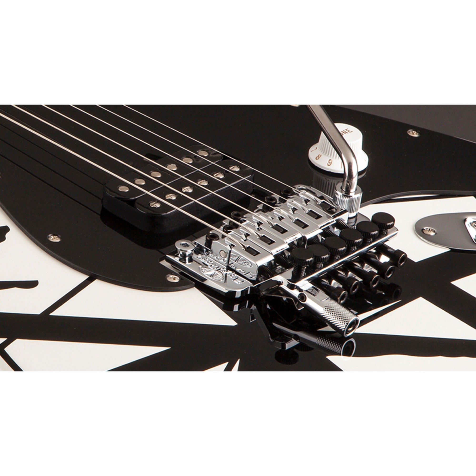EVH Striped Series Guitar, White with Black Stripes