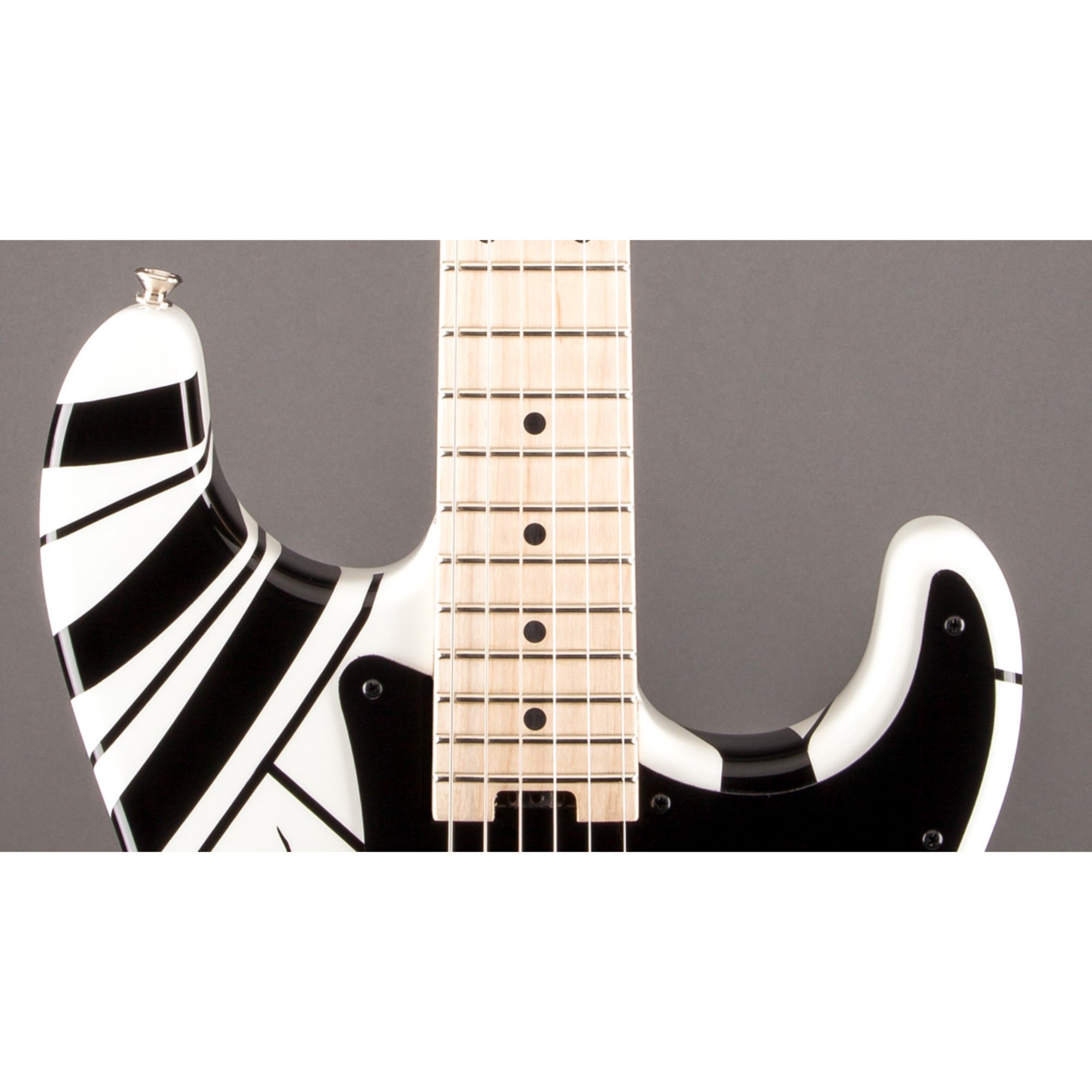 EVH Striped Series Guitar, White with Black Stripes
