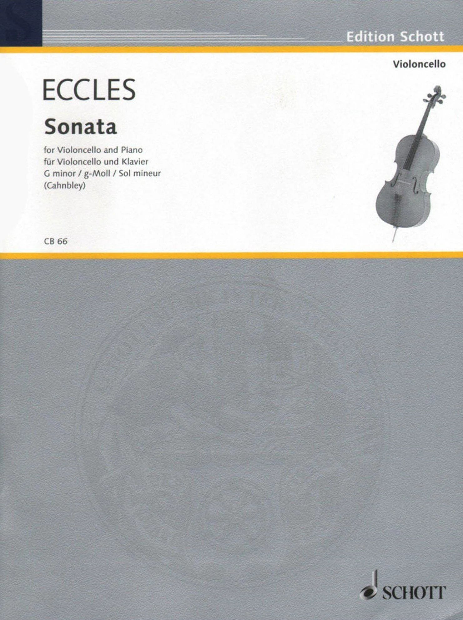 Eccles: Sonata in G Minor for Cello & Piano