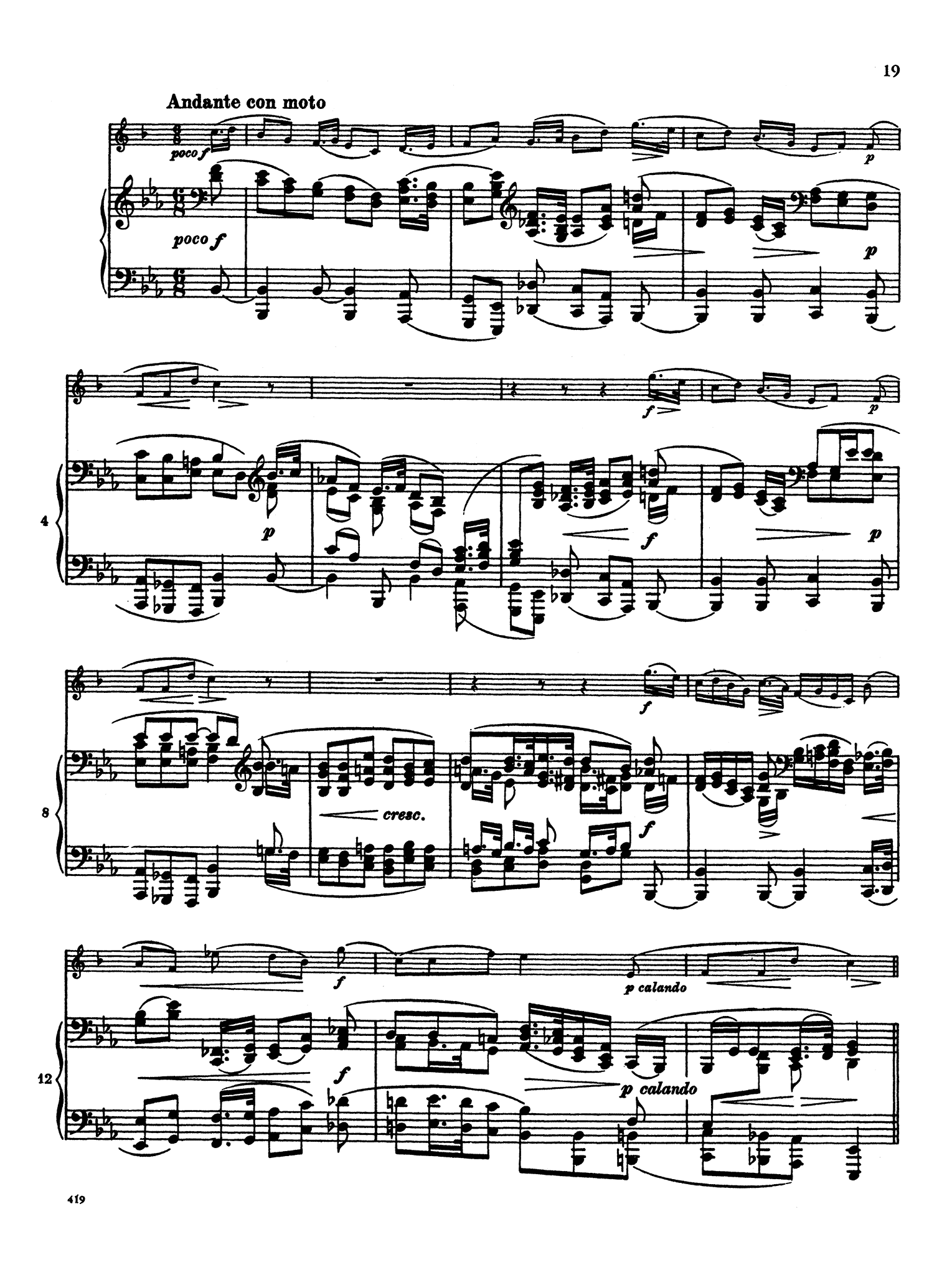 Brahms: Sonata No. 2 in Eb Major Op 120 for Clarinet & Piano