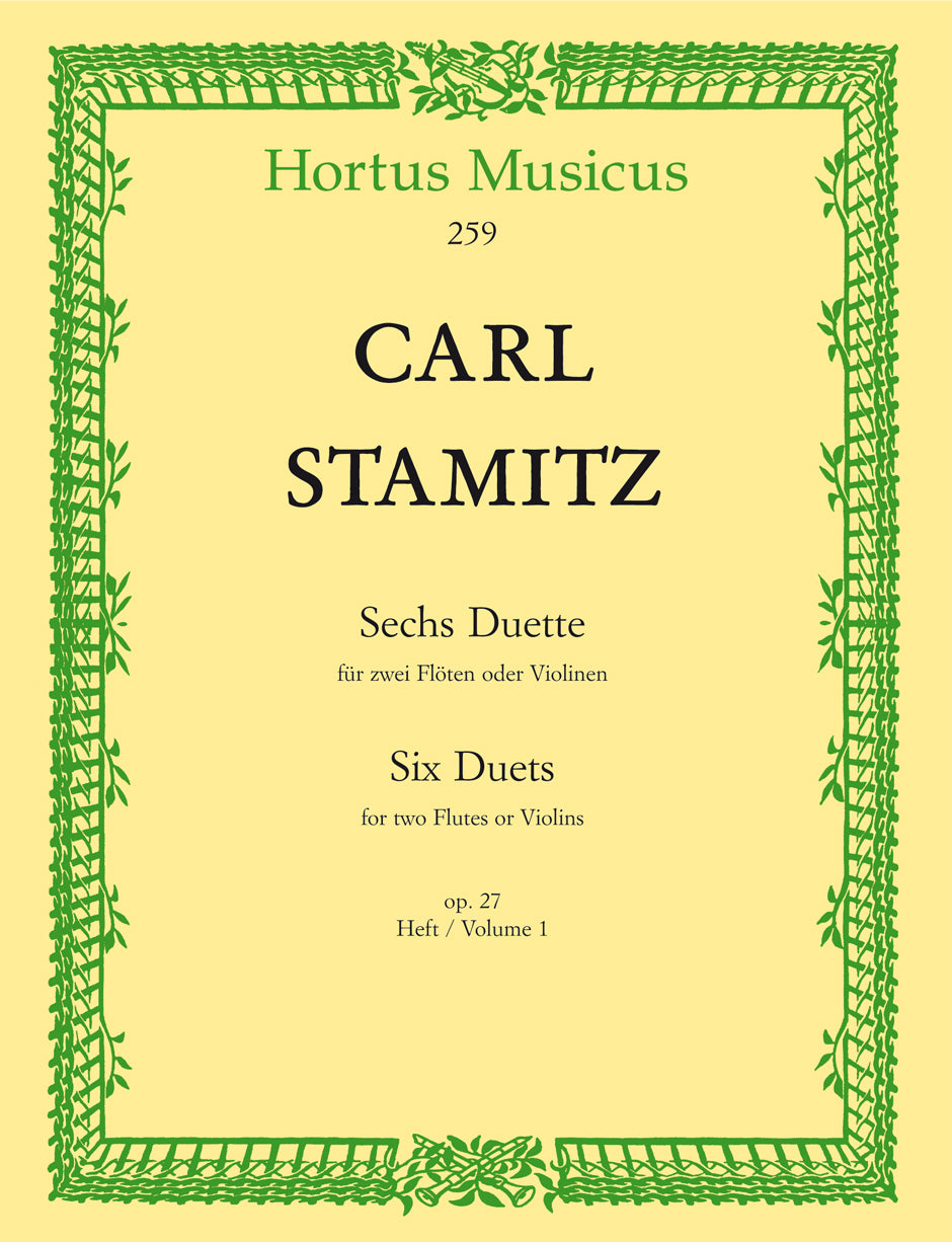 Stamitz: Six Duets Book 1 for 2 Violins