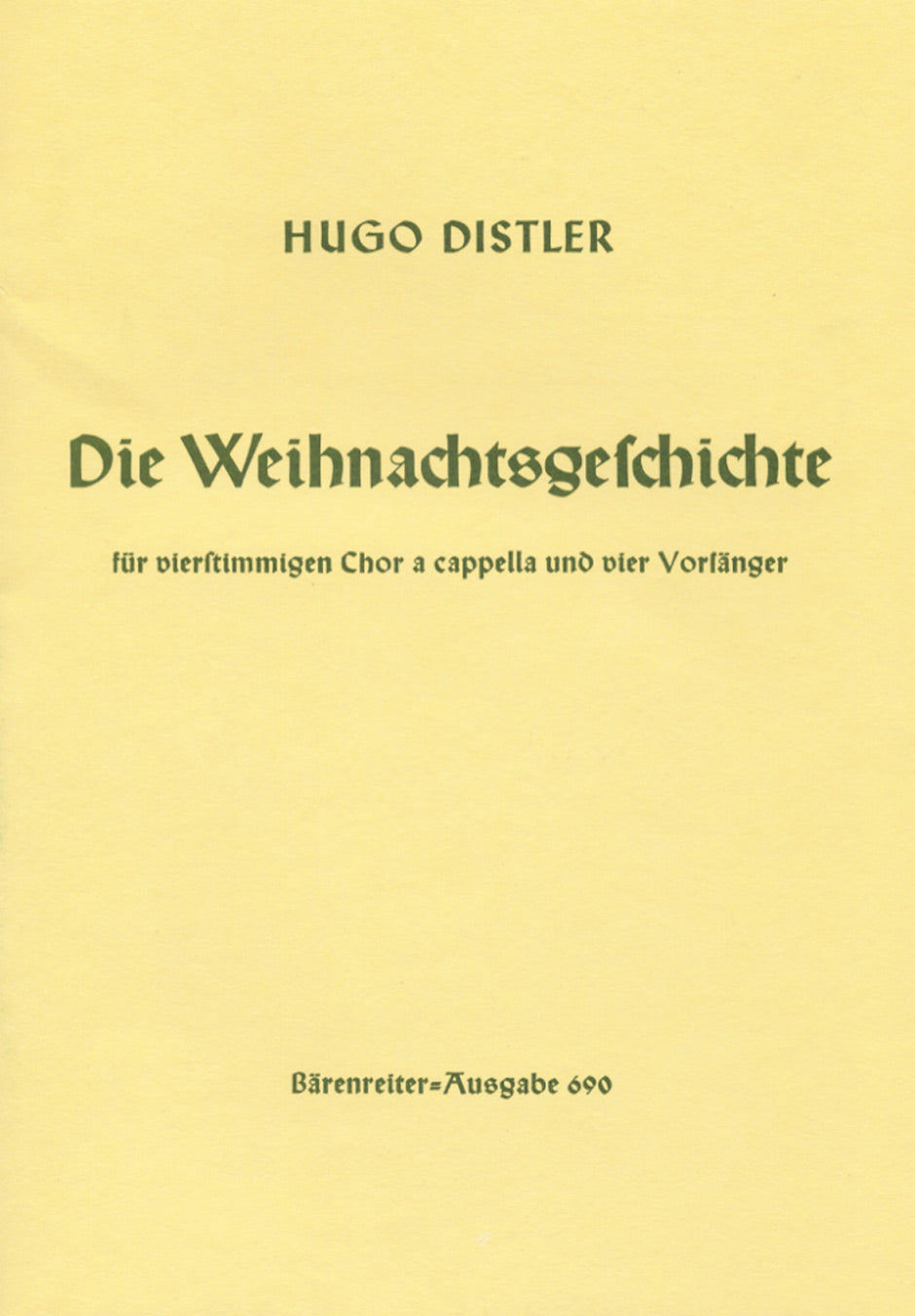 Distler: Die Weihnachtsgeschichte - Vocal Score