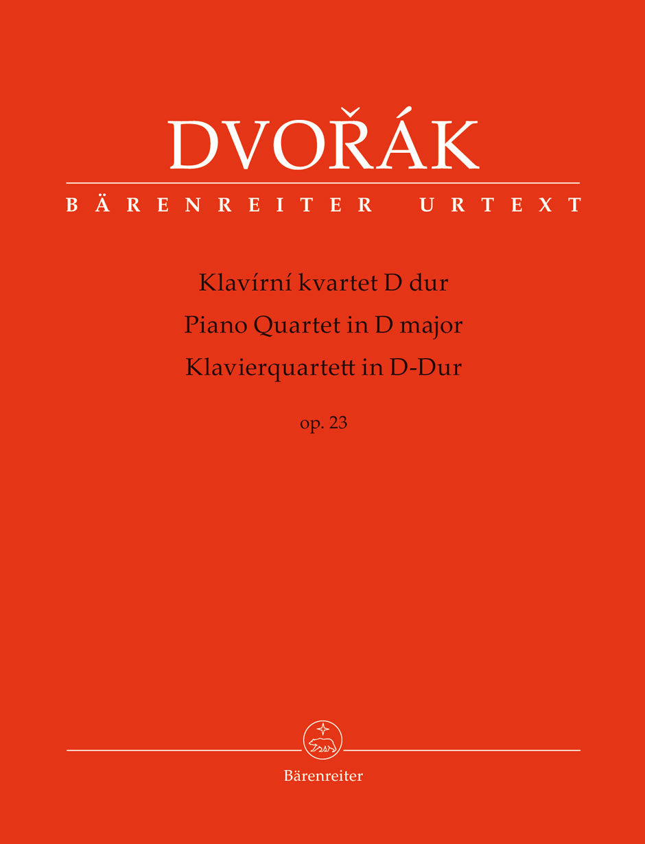 Dvořák: Piano Quartet in D Major Op 23 Score & Parts