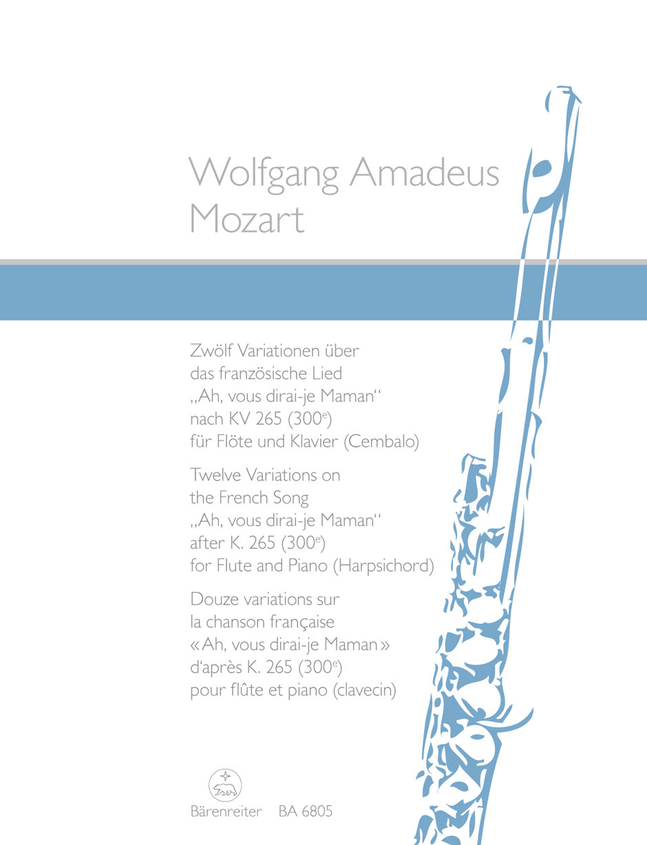 Mozart: Twelve Variations On Twinkle Twinkle for Flute & Piano, arr. Kirchner