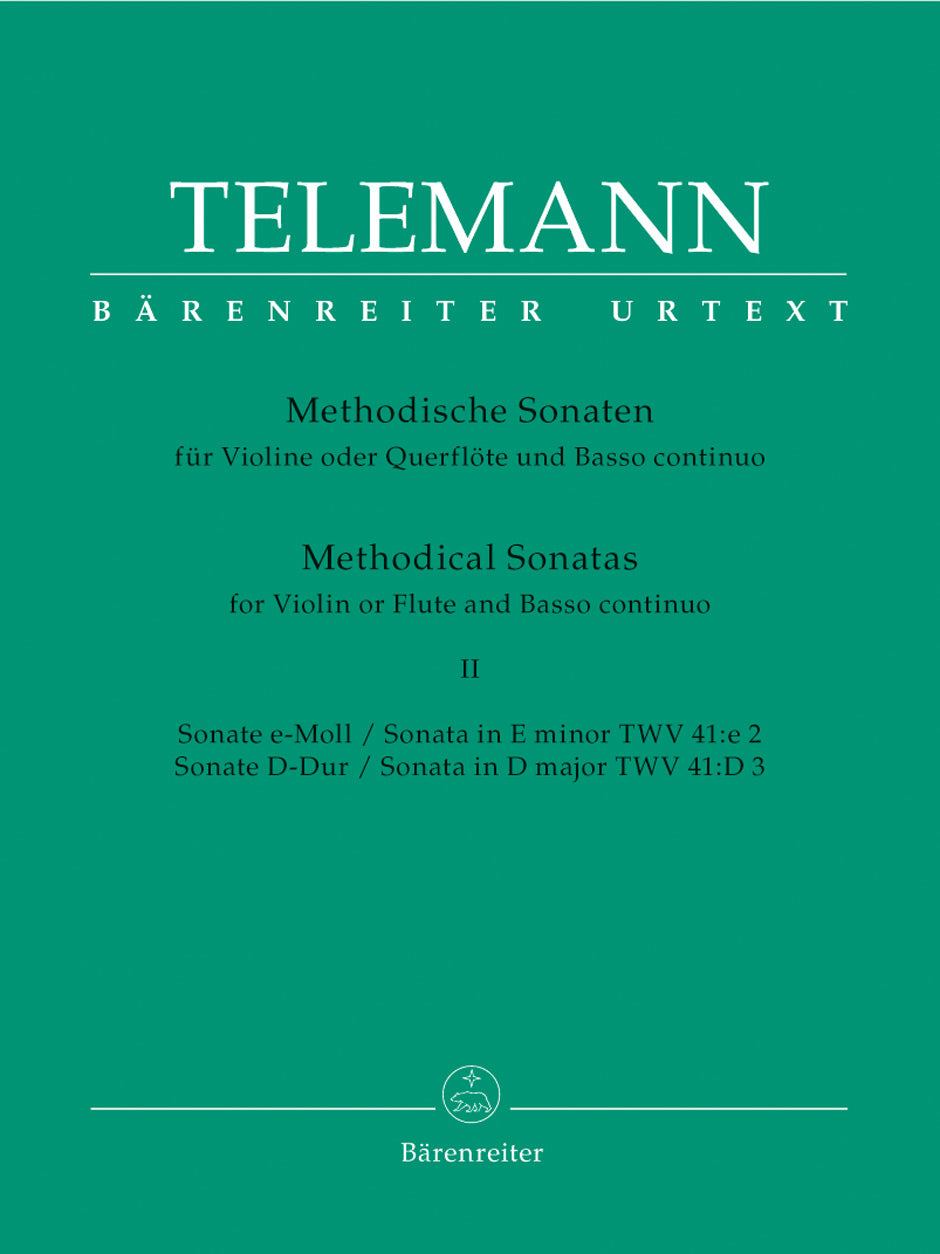 Telemann: Twelve Methodical Sonatas for Flute & Piano - Volume 2