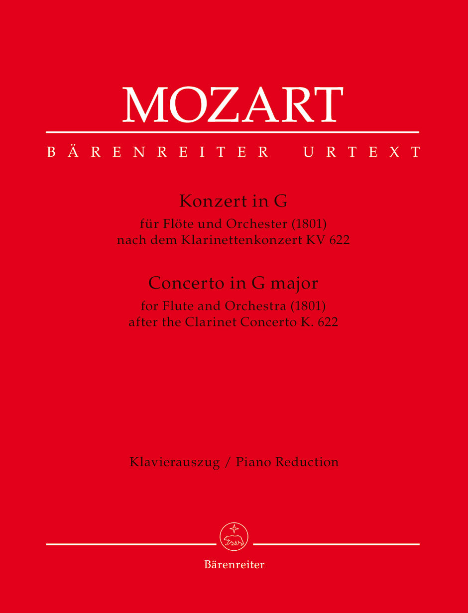 Mozart: Flute Concerto in G - Arranged from Clarinet Concerto K622 - for Flute & Piano