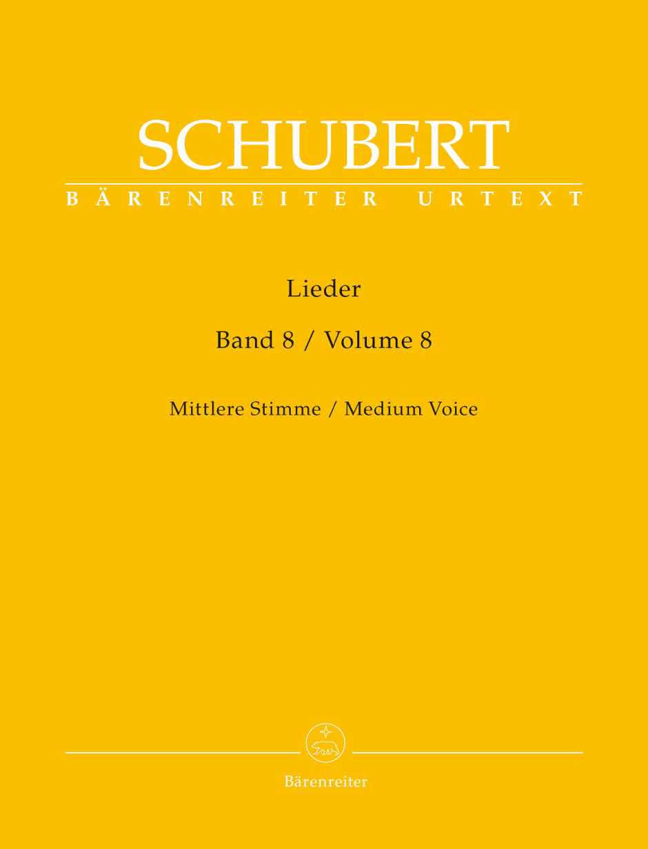 Schubert: Lieder Volume 8 for Medium Voice