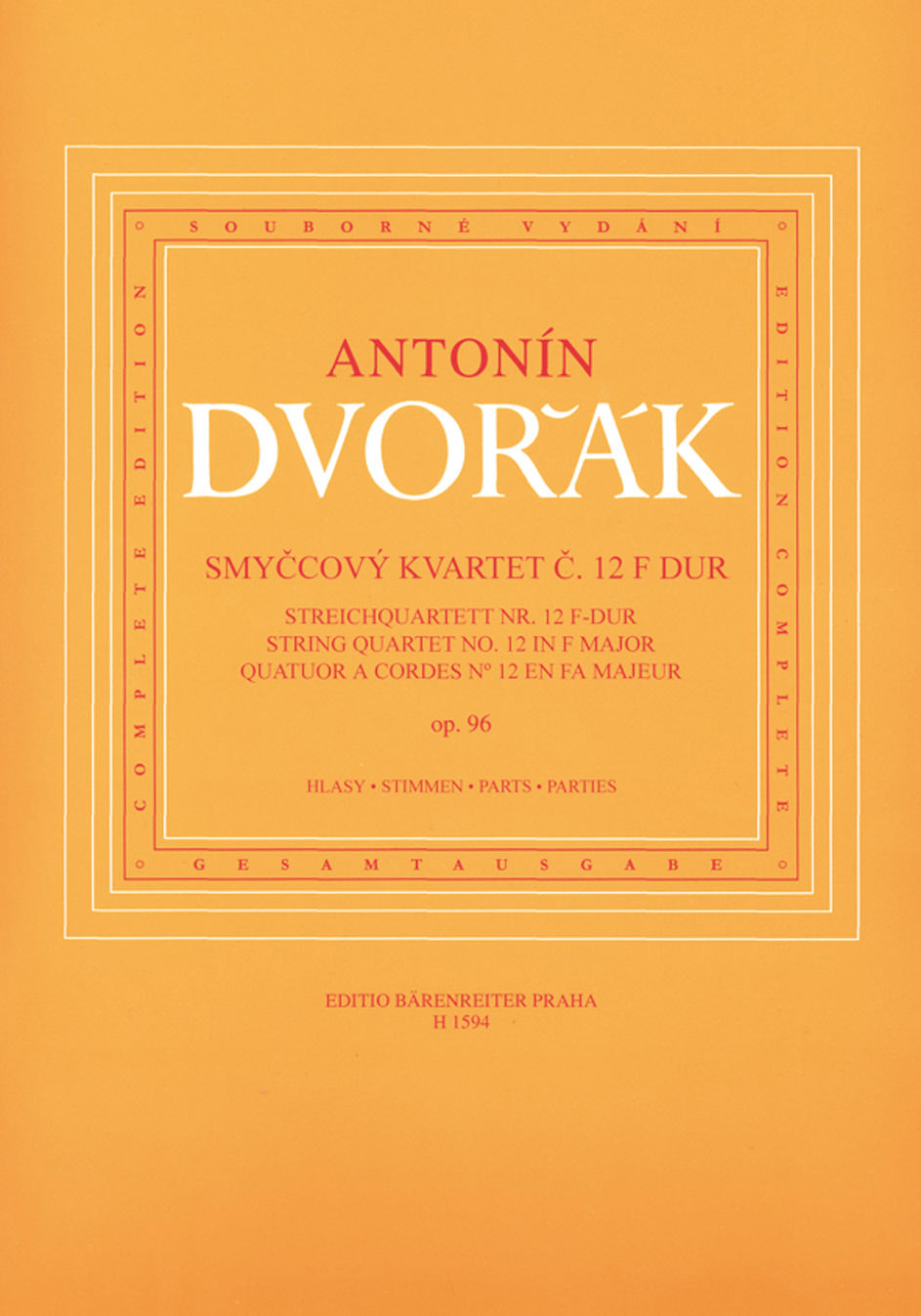 Dvořák: String Quartet No 12 Op 96 in F - Set of parts