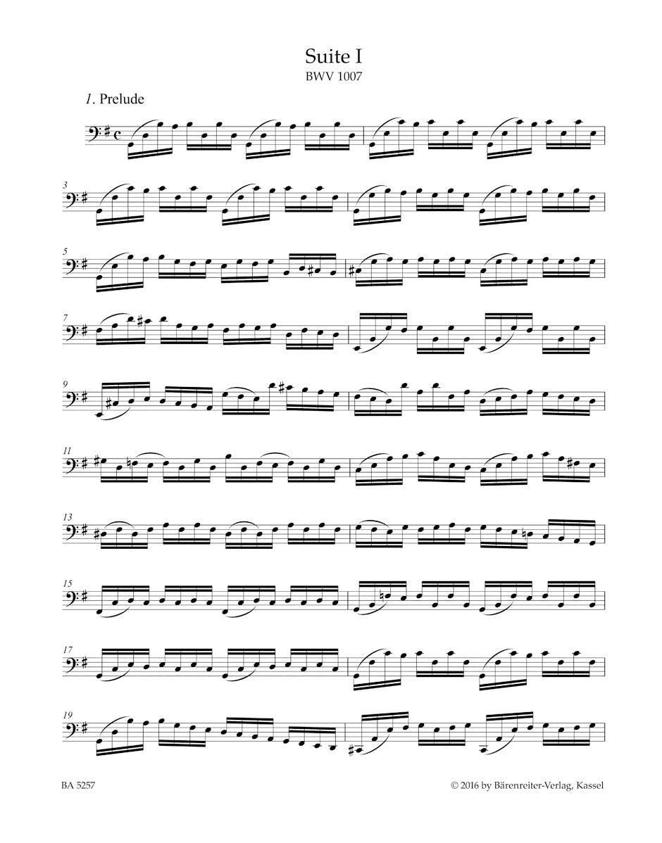 Bach: Six Suites BWV 1007-1012 for Solo Cello (Urtext Edition)