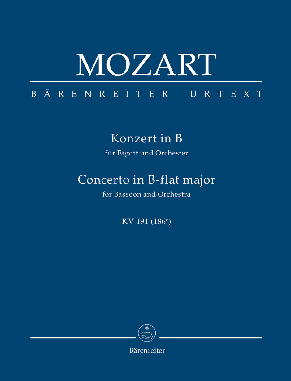 Mozart: Bassoon Concerto B Flat K191 Study Score