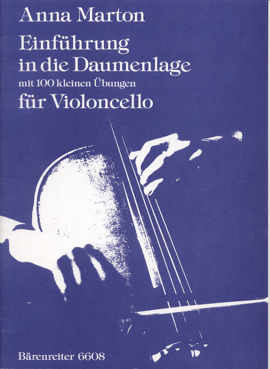 Marton: Einfuehrung in Die Daumenlage (Introduction to the Thumb Positions) for Cello