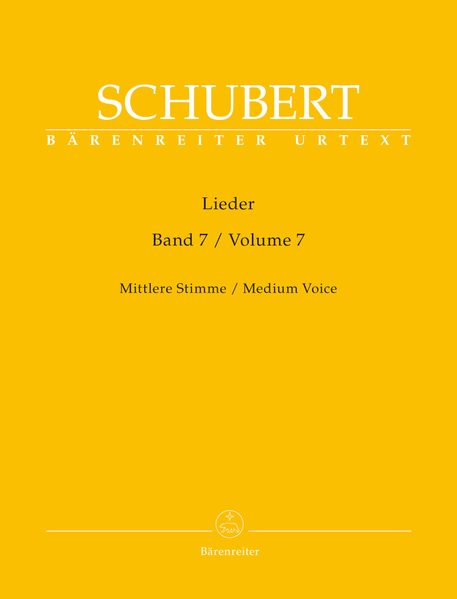 Schubert: Lieder Volume 7 for Medium Voice