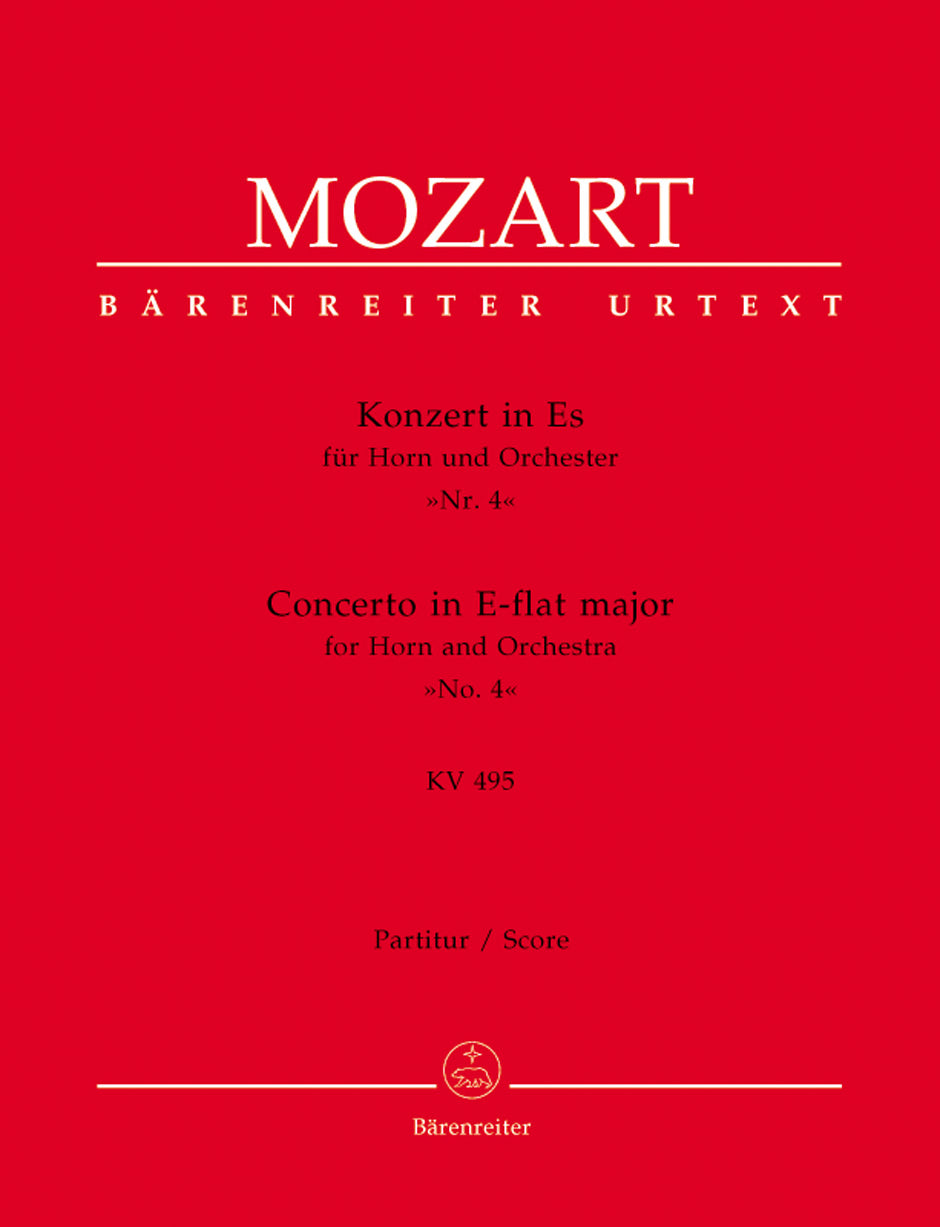 Mozart: Concerto No 4 E Flat K495 Horn, Orch Full Score
