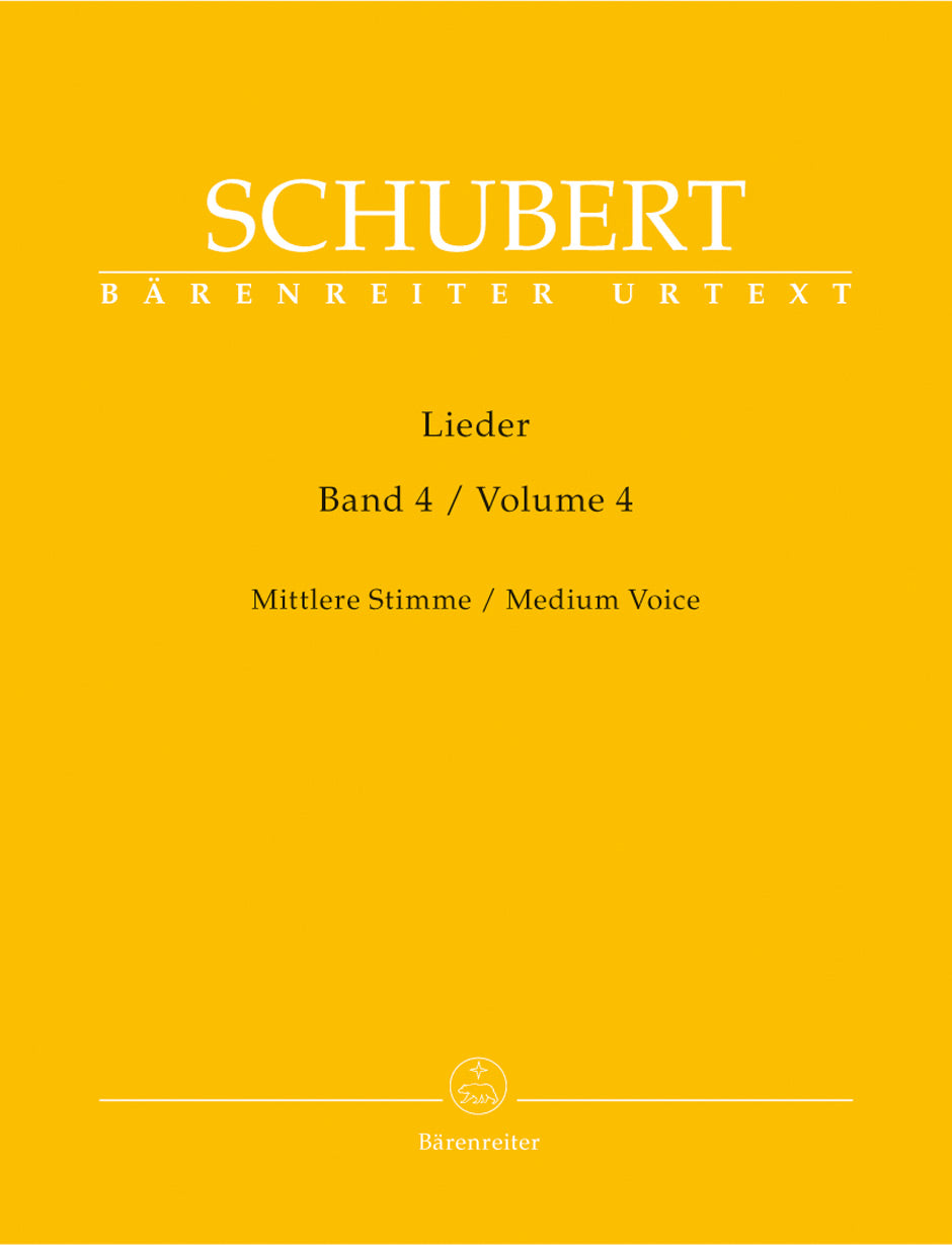 Schubert: Lieder Volume 4 for Medium Voice