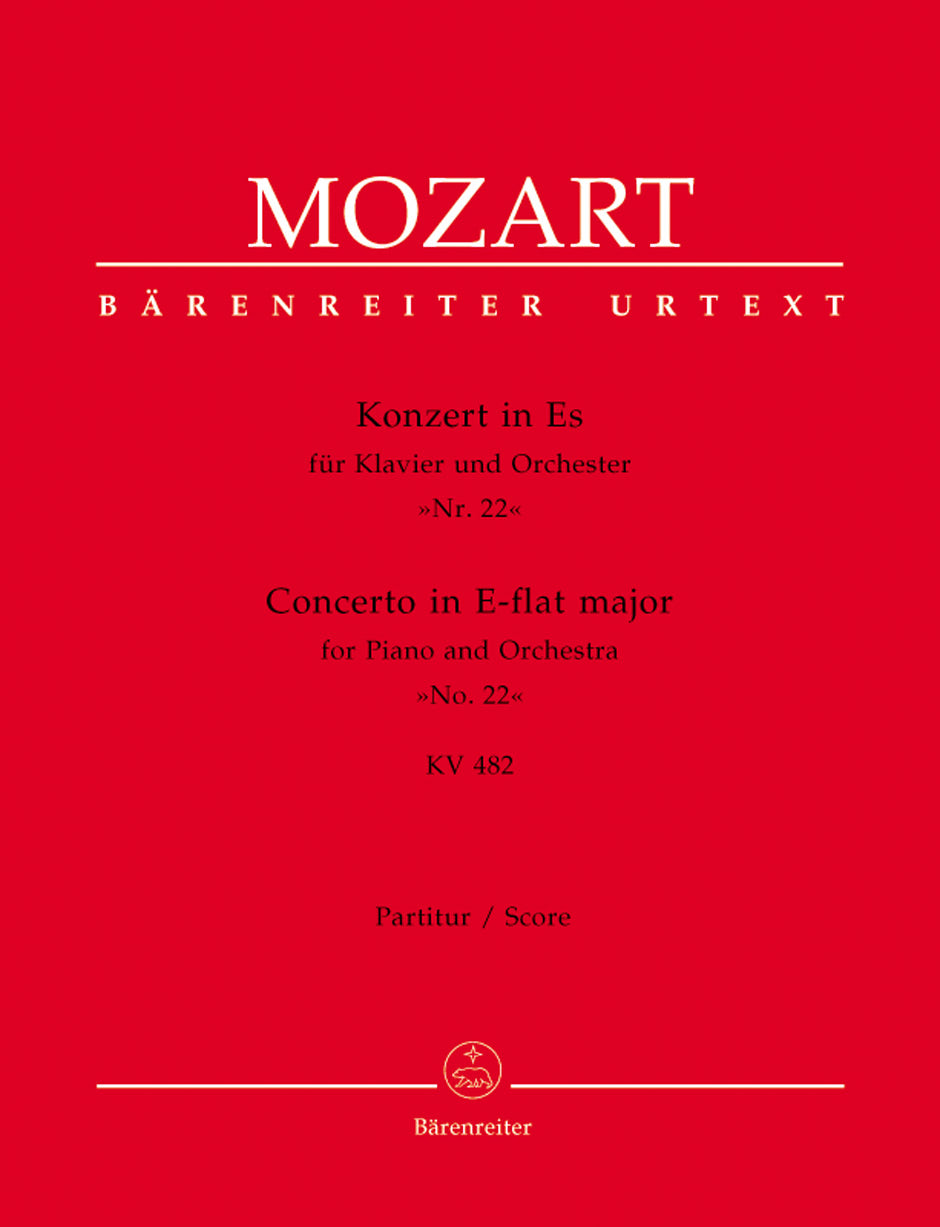 Mozart: Piano Concerto No 22 in E Flat K482 Full Score