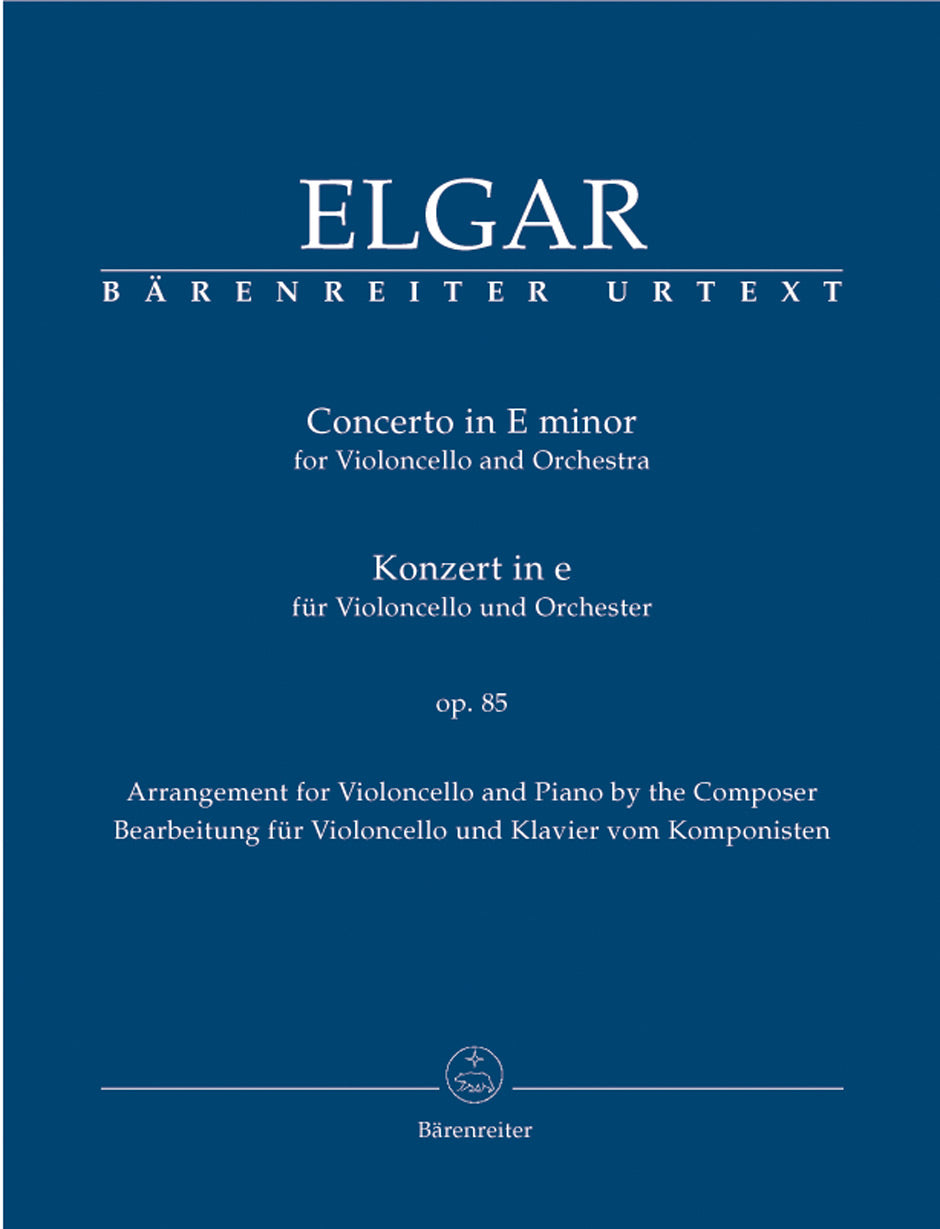 Elgar : Cello Concerto in E Minor Op 85 for Cello & Piano
