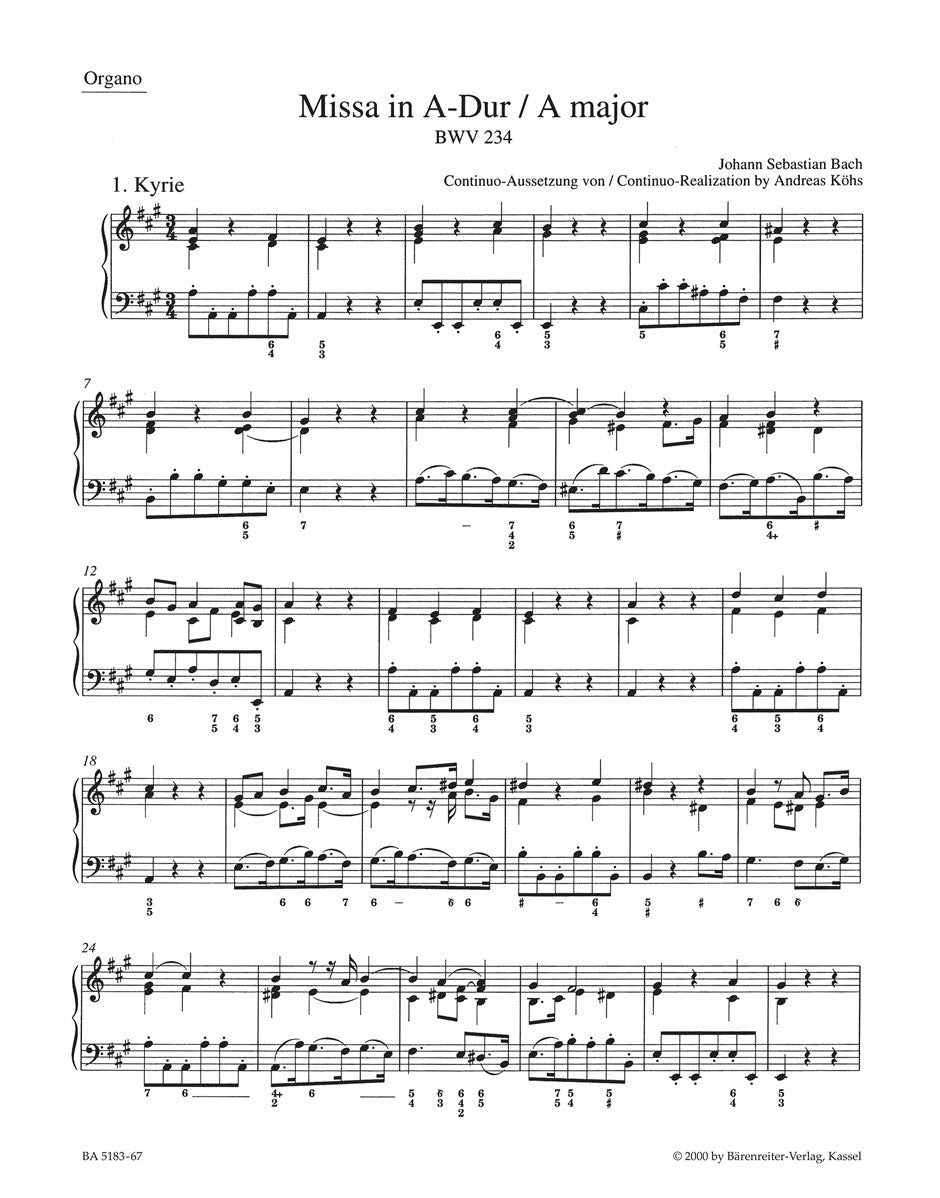 Bach: Lutheran Mass in A (BWV234) for Organ