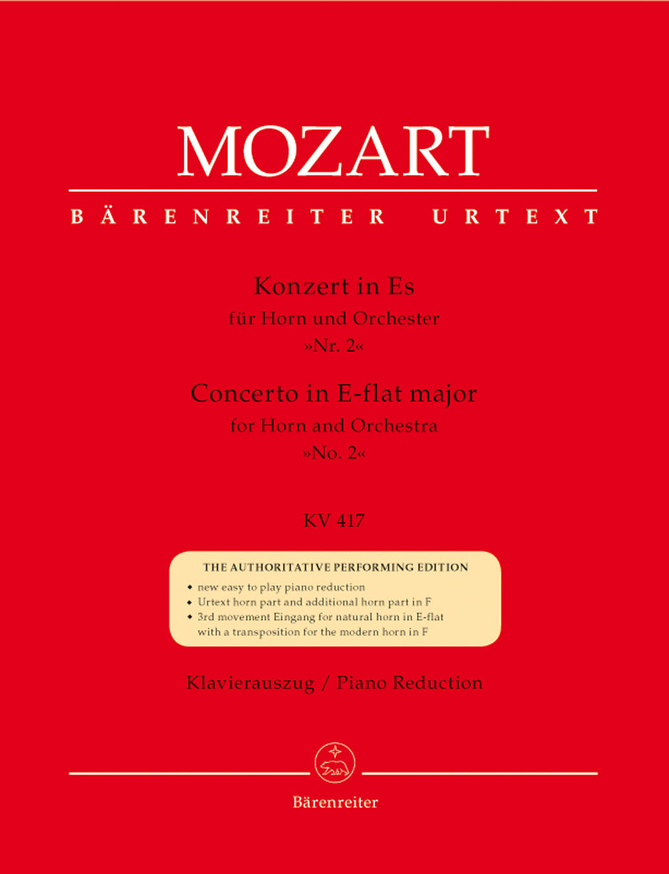 Mozart: Concerto No 2 in E Flat K417 for Horn & Piano