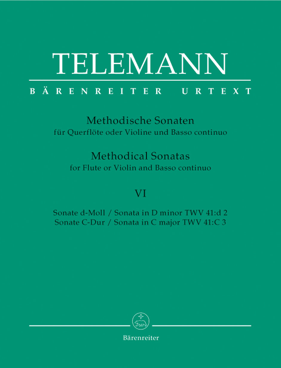 Telemann: Twelve Methodical Sonatas Volume 6 for Flute & Piano