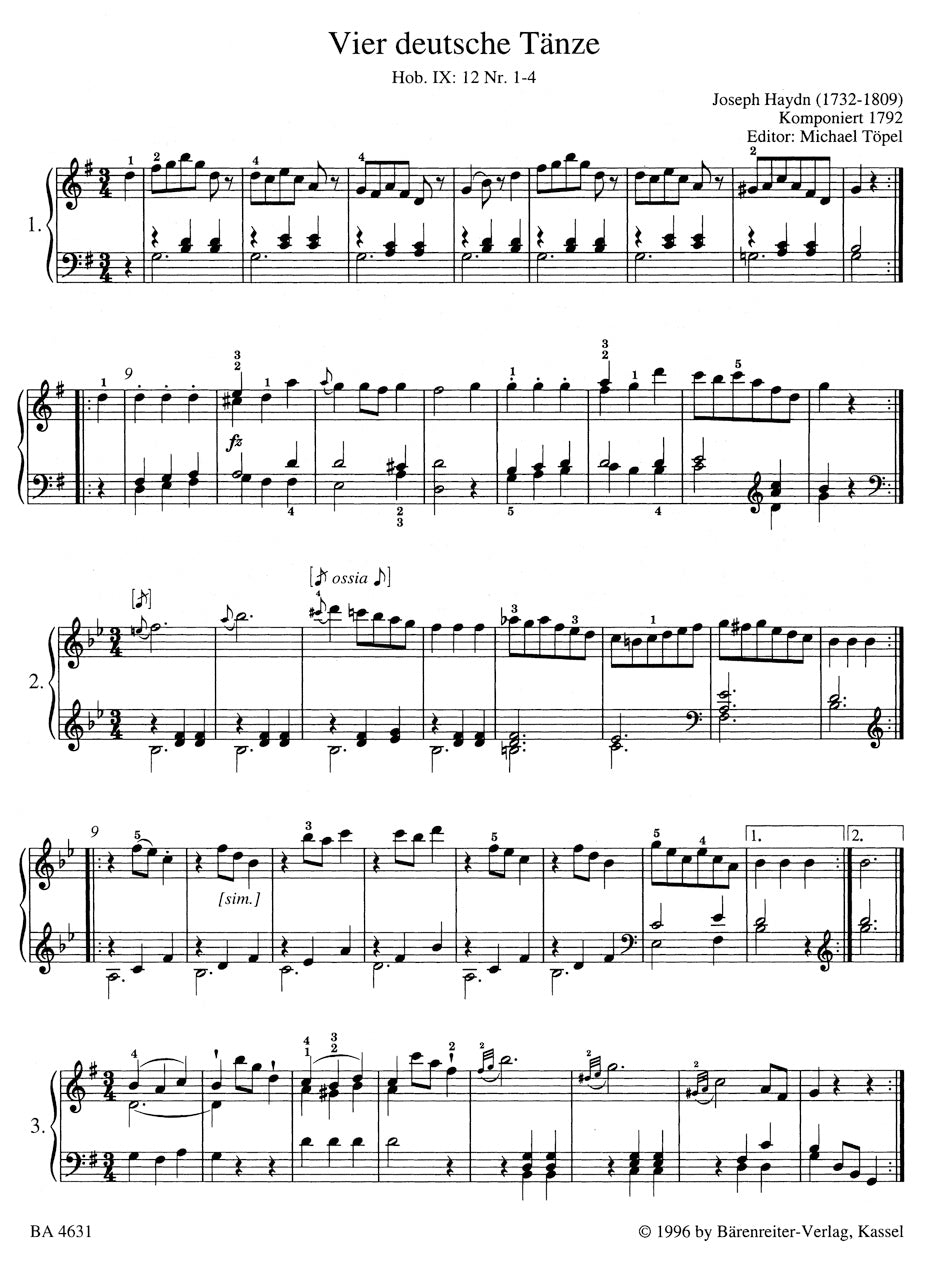 Haydn: Easy Piano Pieces & Dances for Solo Piano