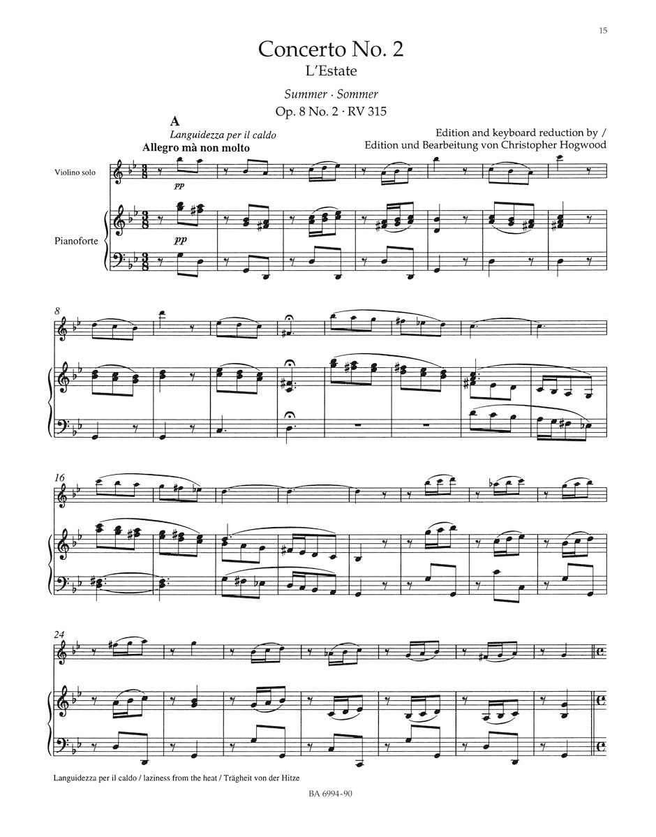 Vivaldi: The 4 Seasons for Violin & Piano