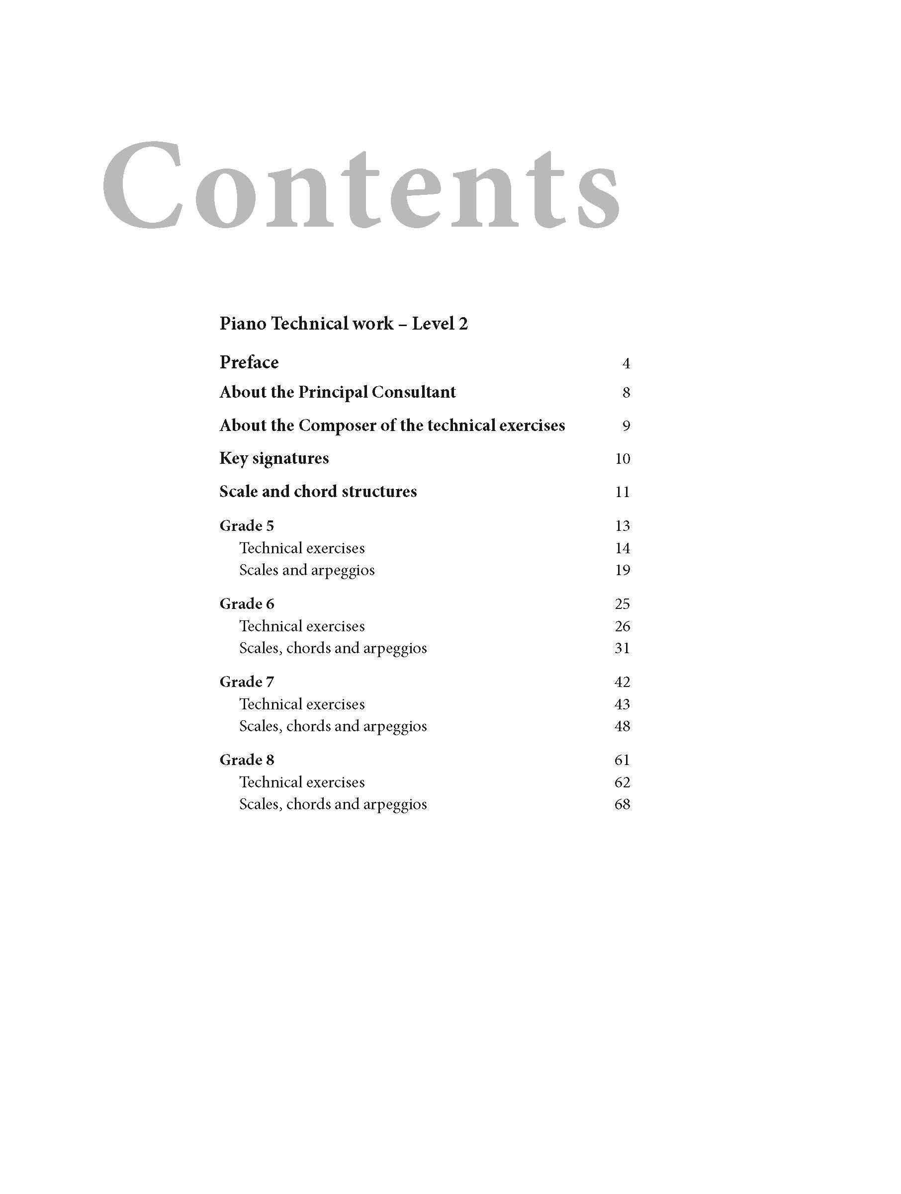 AMEB Piano Technical Work 2018 – Level 2 (Grade 5 to Grade 8)