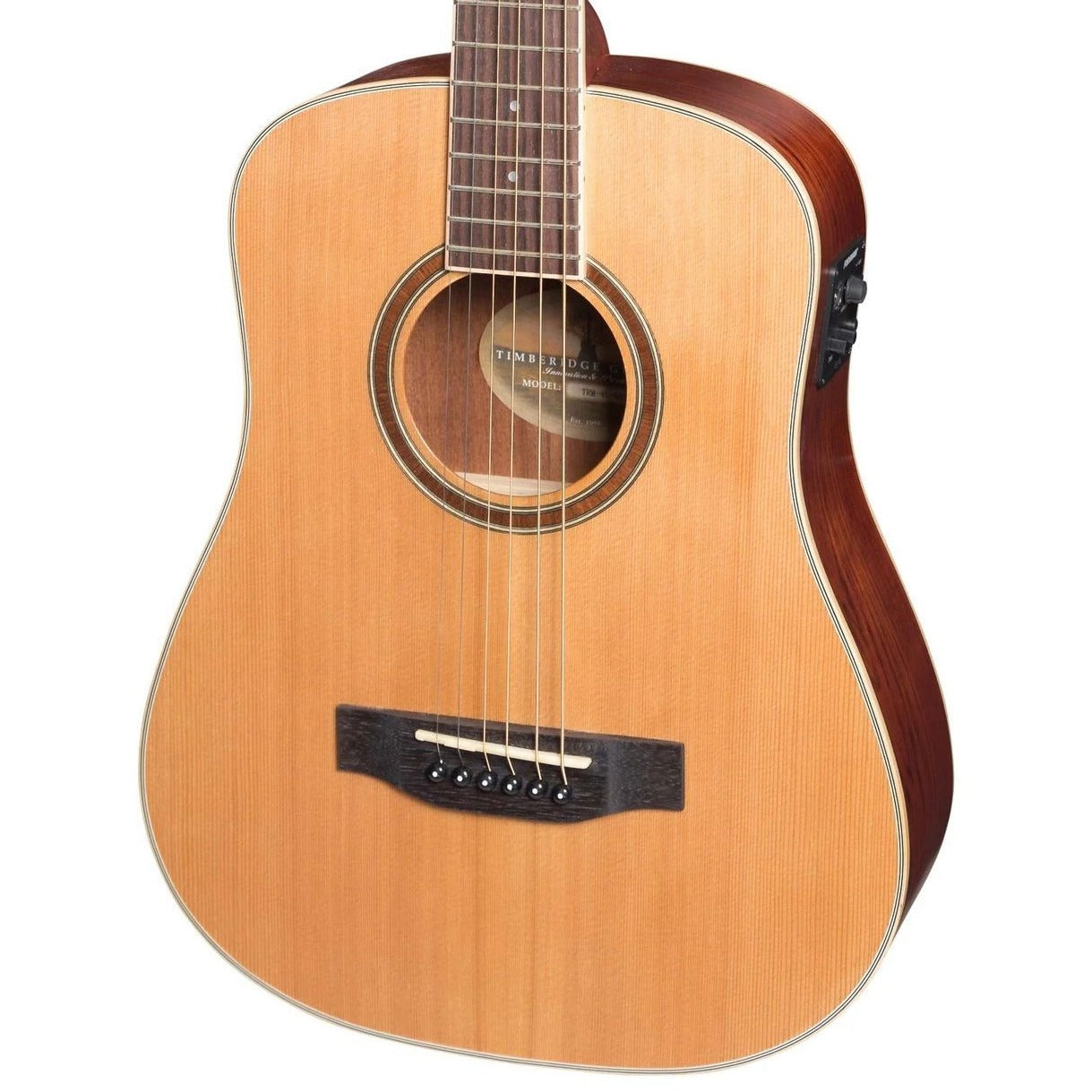 Timberidge '4 Series' Left Handed Cedar Solid Top Traveller Mini Acoustic-Electric Guitar (Natural Satin)