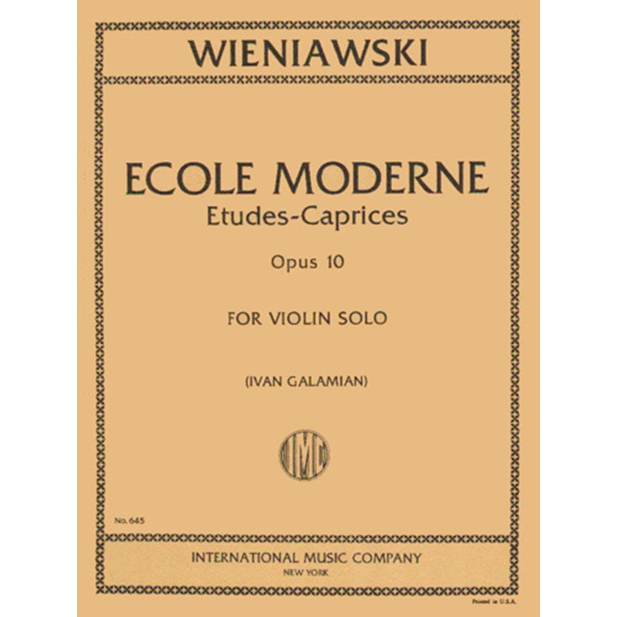 Wieniawski: Ecole Moderne for Solo Violin, Op. 10 (10 Etudes-Caprices)