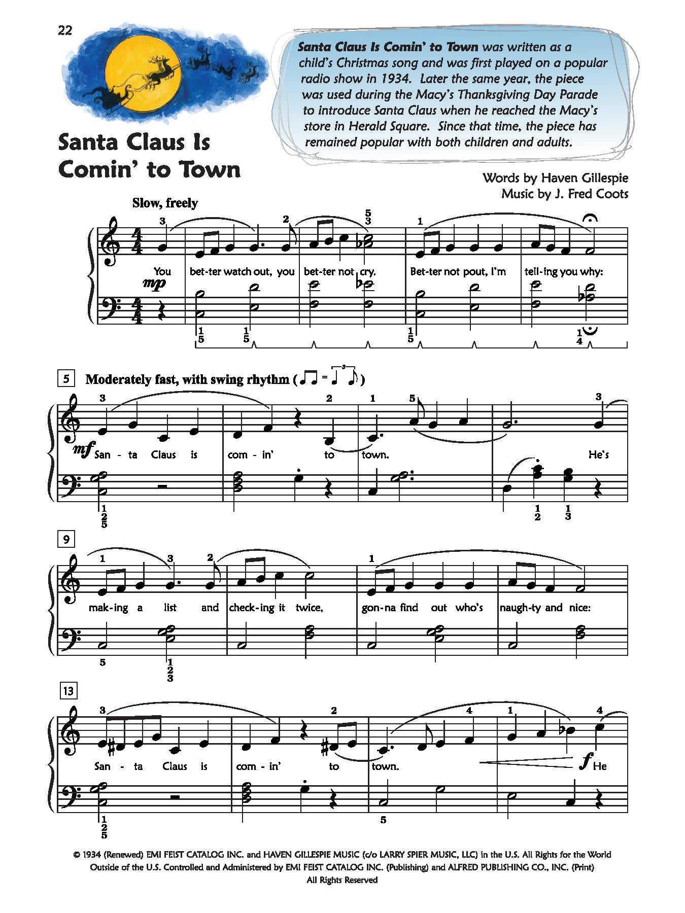 Alfred's Premier Piano Course, Christmas 4