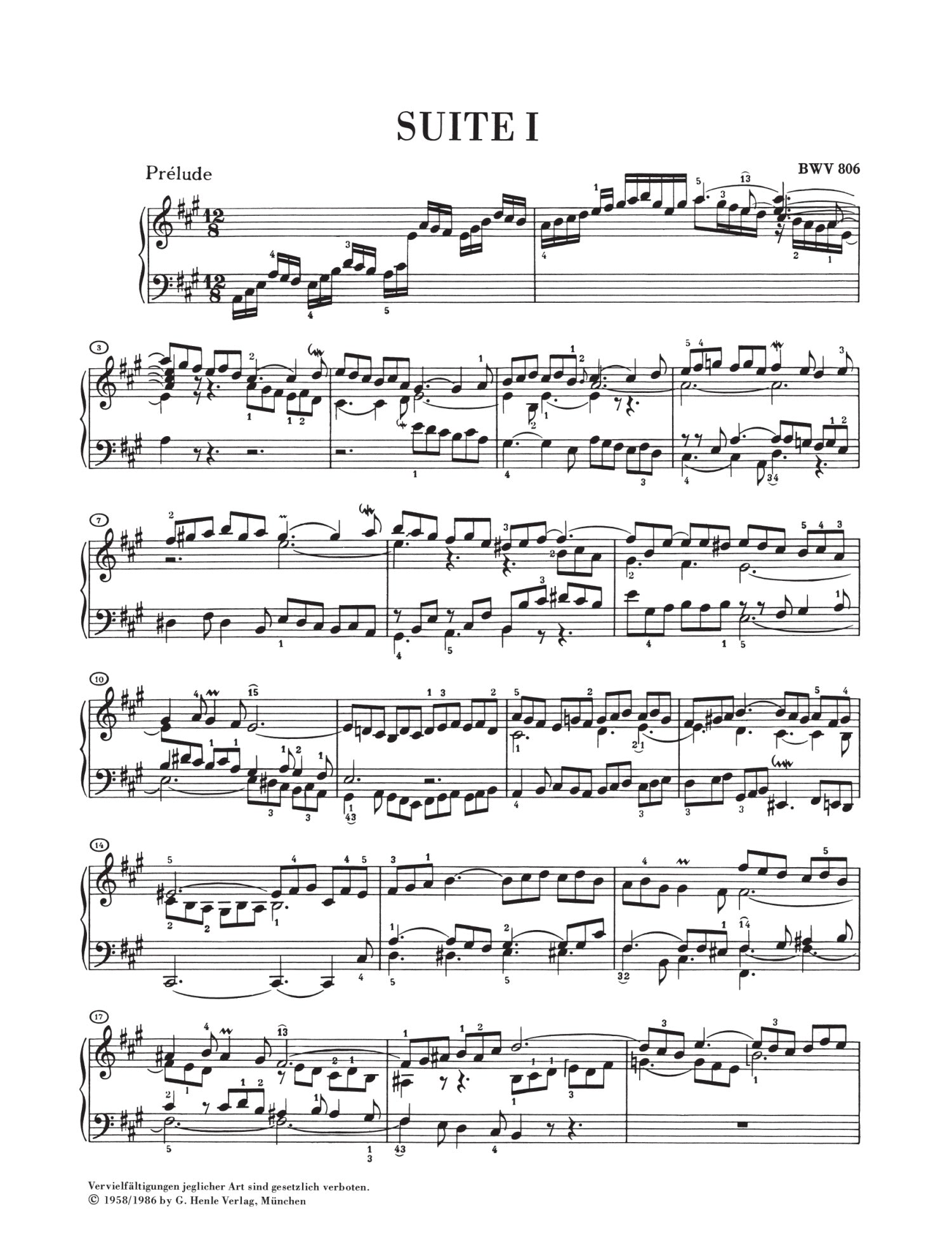 Bach: English Suites BWV 806-811 Piano Solo