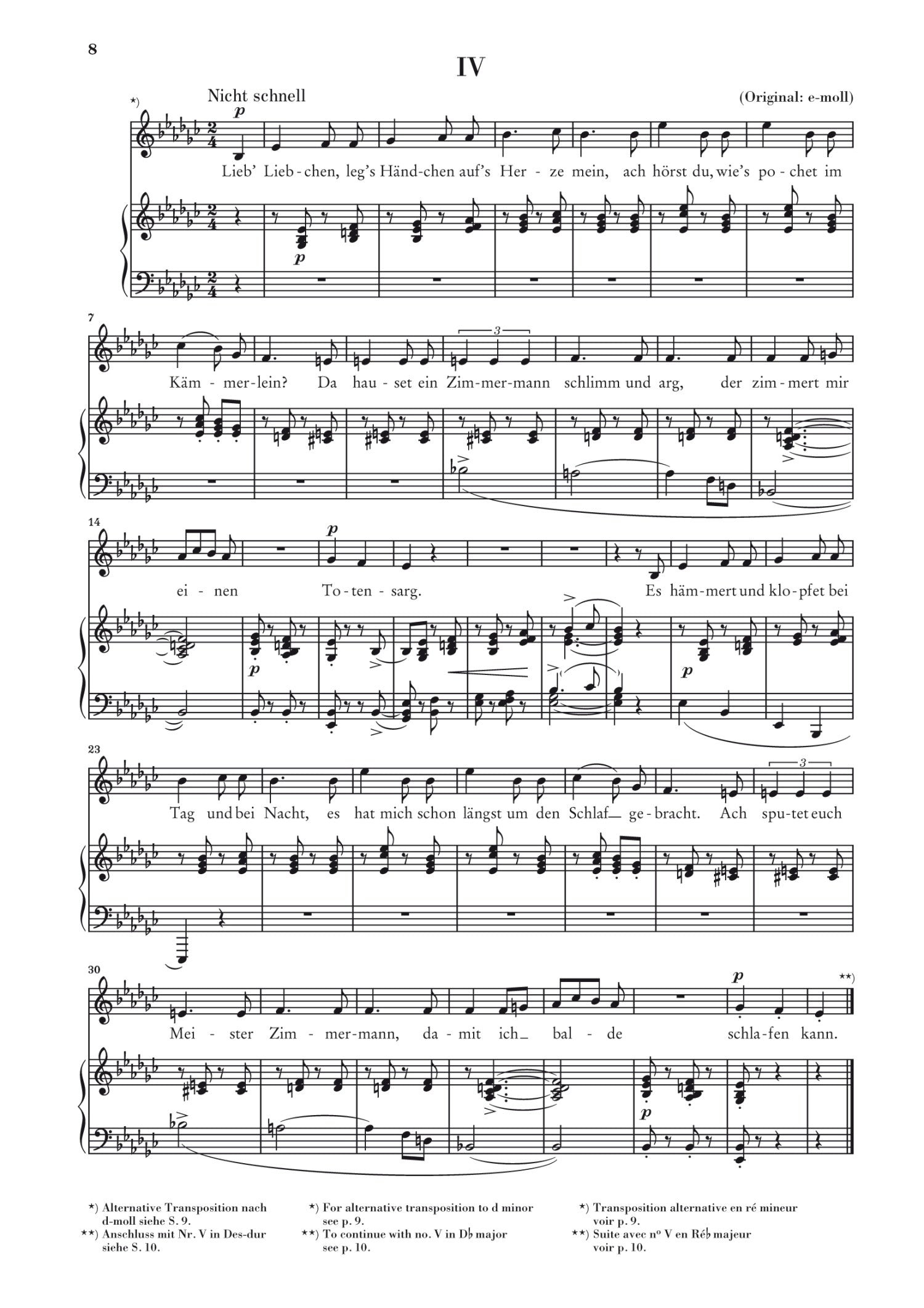 Schumann: Liederkreis (Song Cycle) Op. 24 for Low Voice