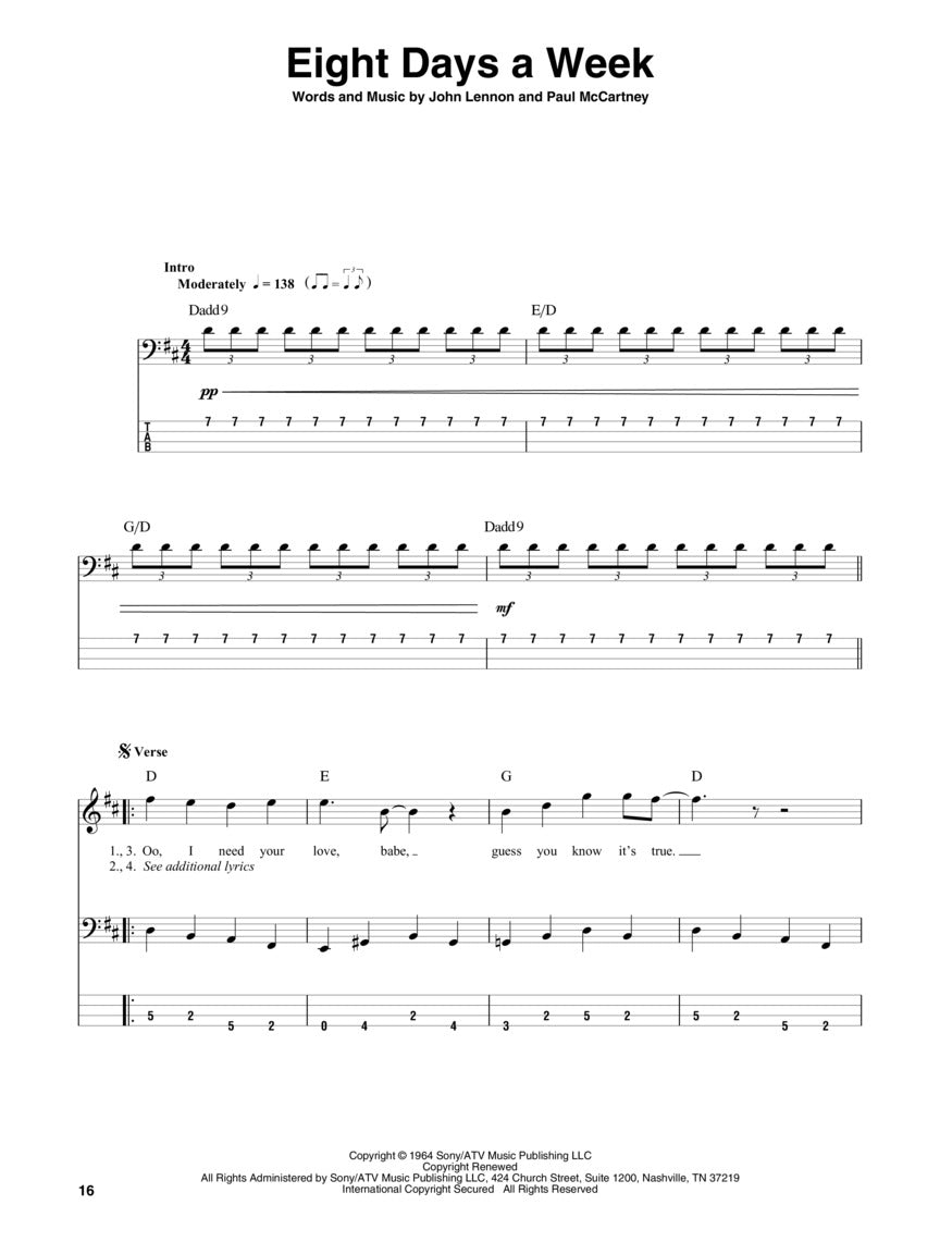 The Beatles, Bass Play-Along Volume 13