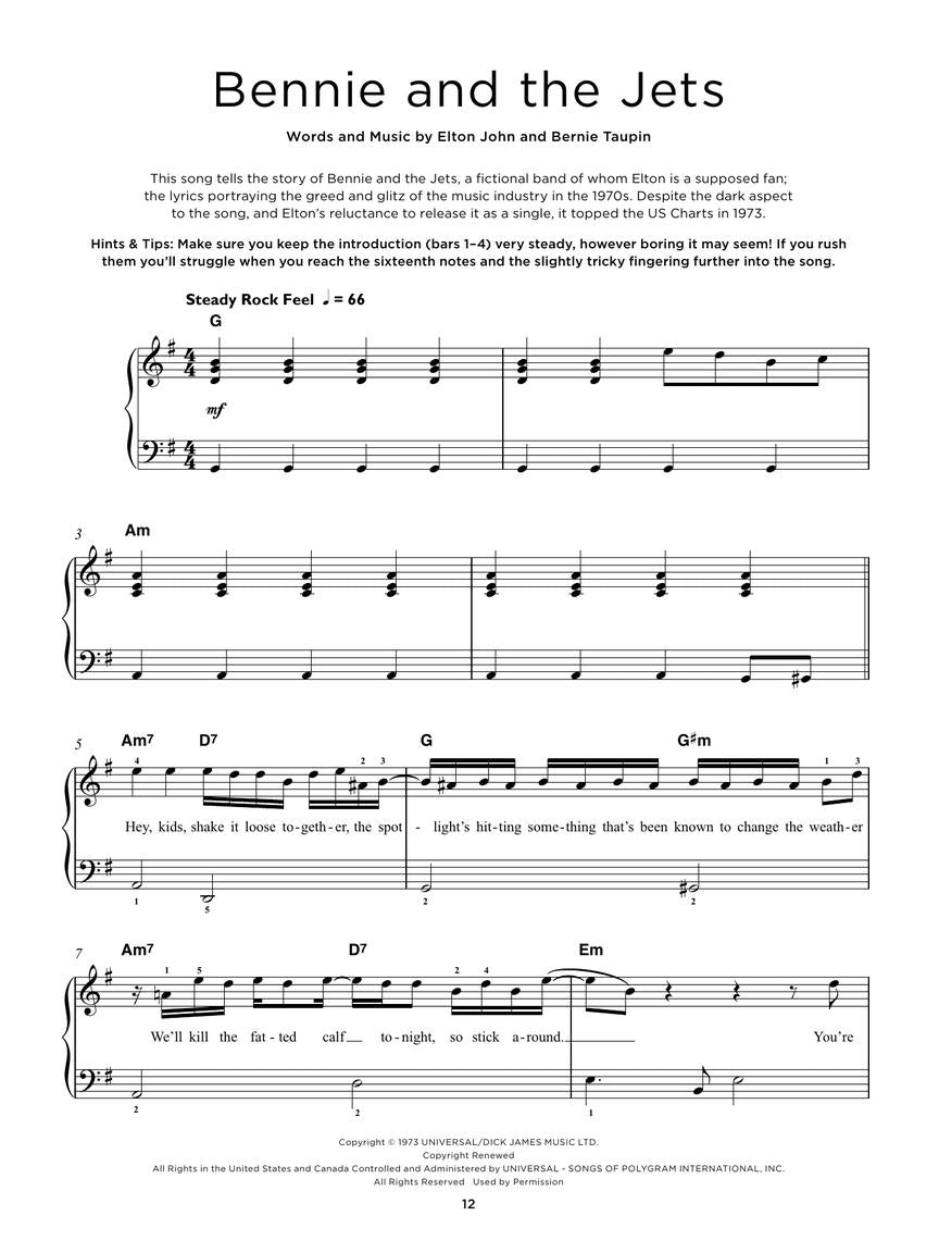 Really Easy Piano - 40 Elton John Songs