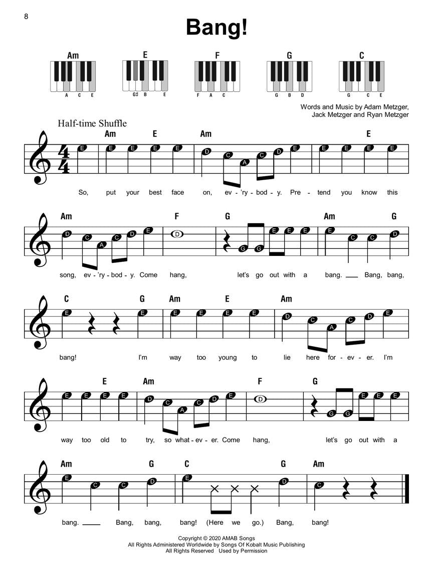 Pop Songs for Kids - Super Easy Piano Songbook