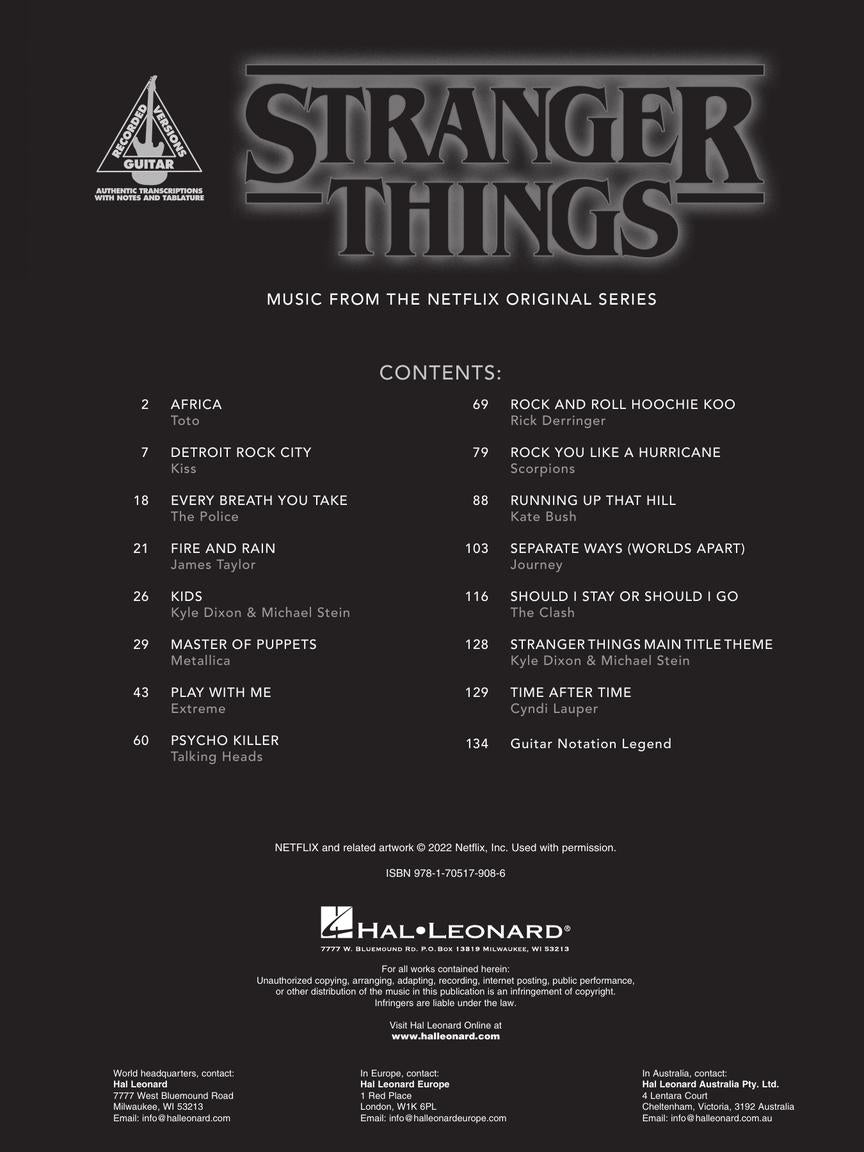 Stranger Things, Music from the Netflix Series for Guitar TAB