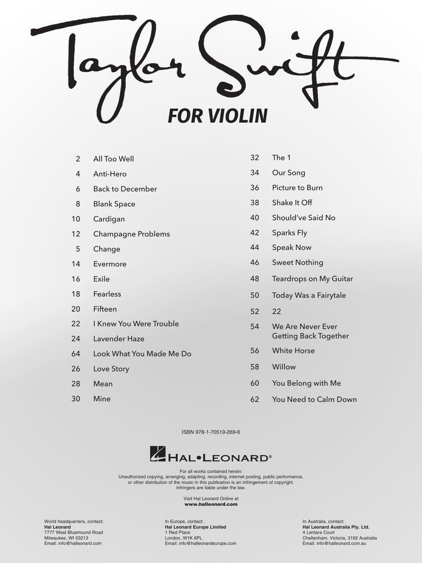 Taylor Swift for Violin