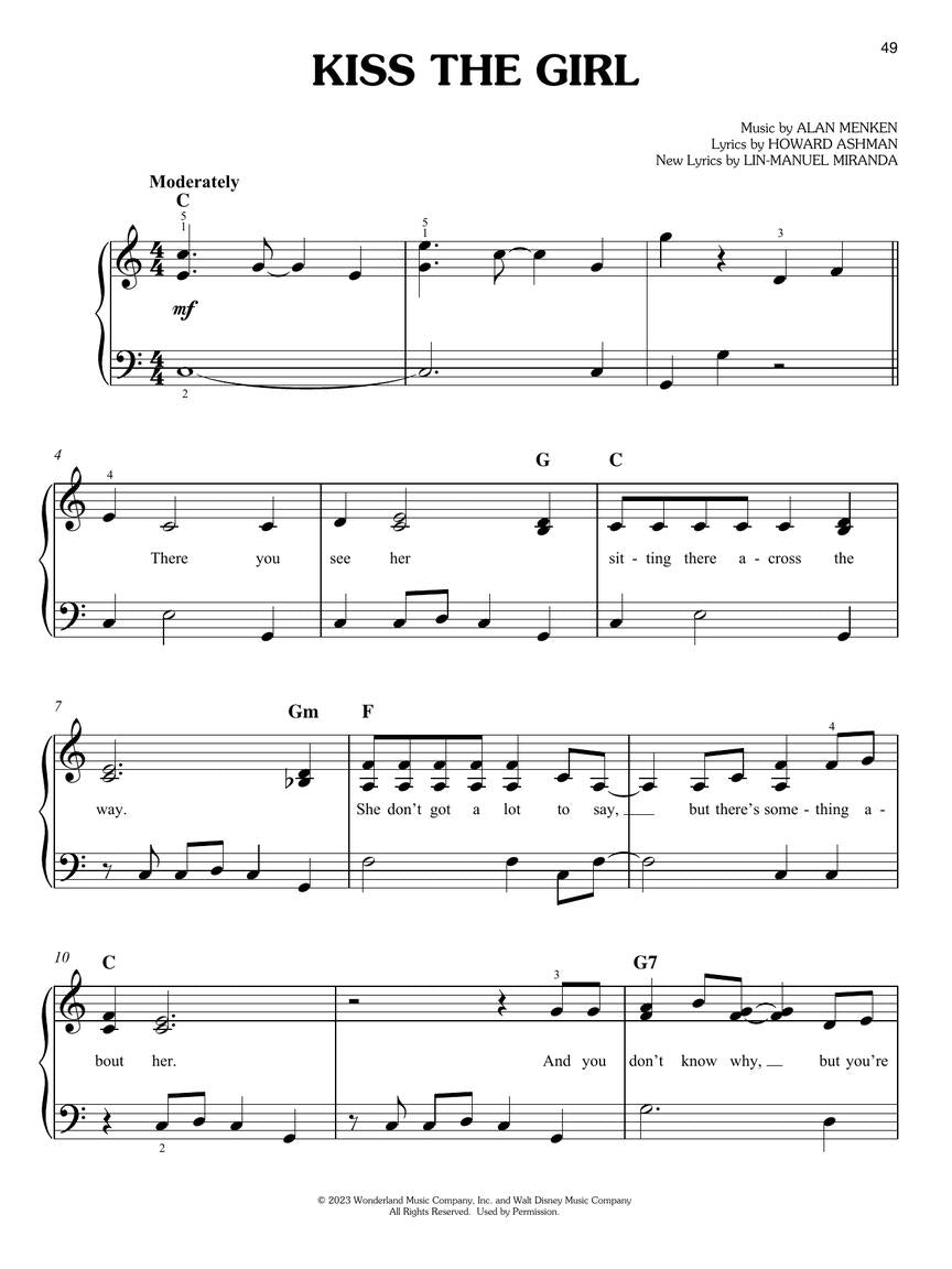 The Little Mermaid: Music from the 2023 Motion Picture Soundtrack for Easy Piano