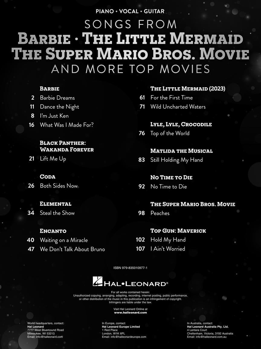 Songs from Barbie, Little Mermaid, Super Mario Bros. Movie