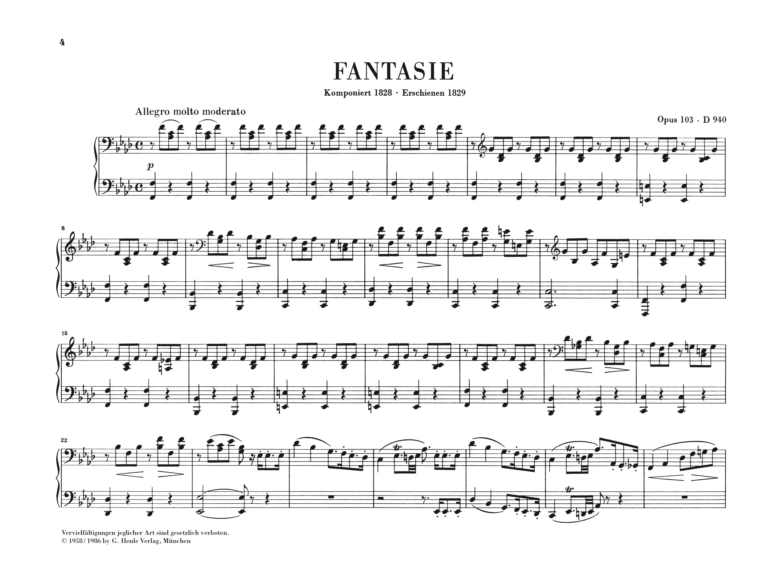 Schubert: Fantasy f minor op. 103 D 940 - Piano, 4-hands