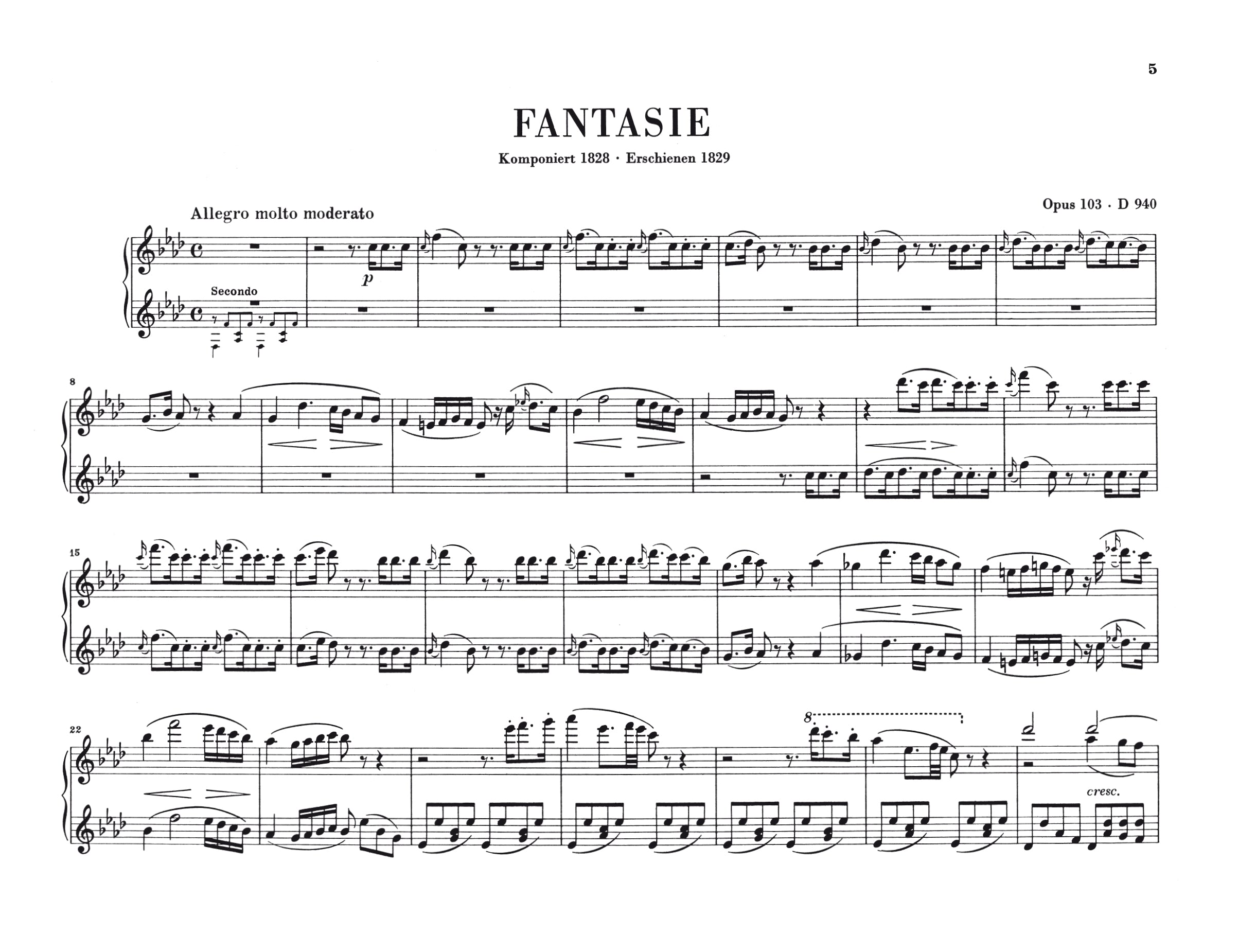 Schubert: Fantasy f minor op. 103 D 940 - Piano, 4-hands