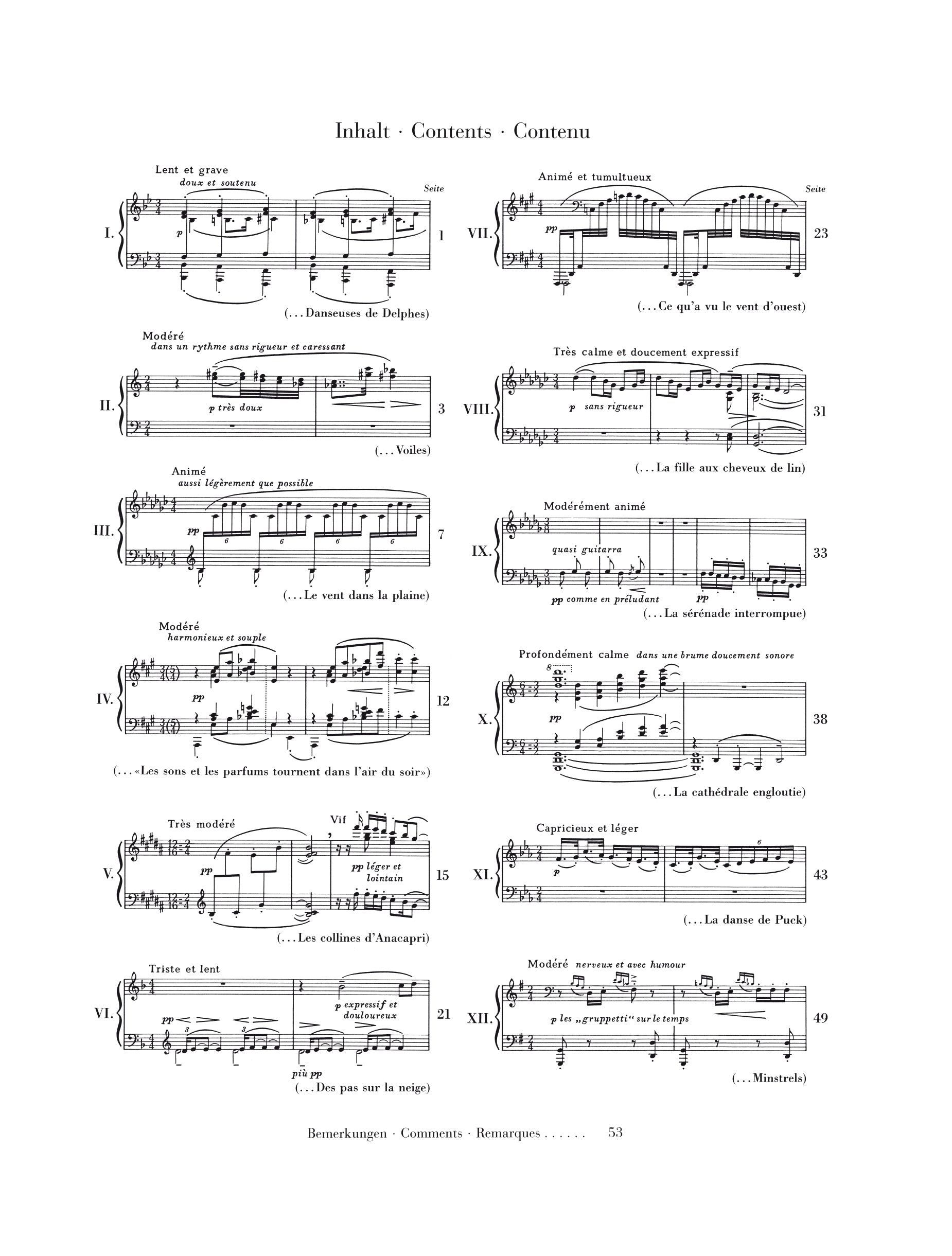 Debussy: Preludes Volume 1 Piano Solo