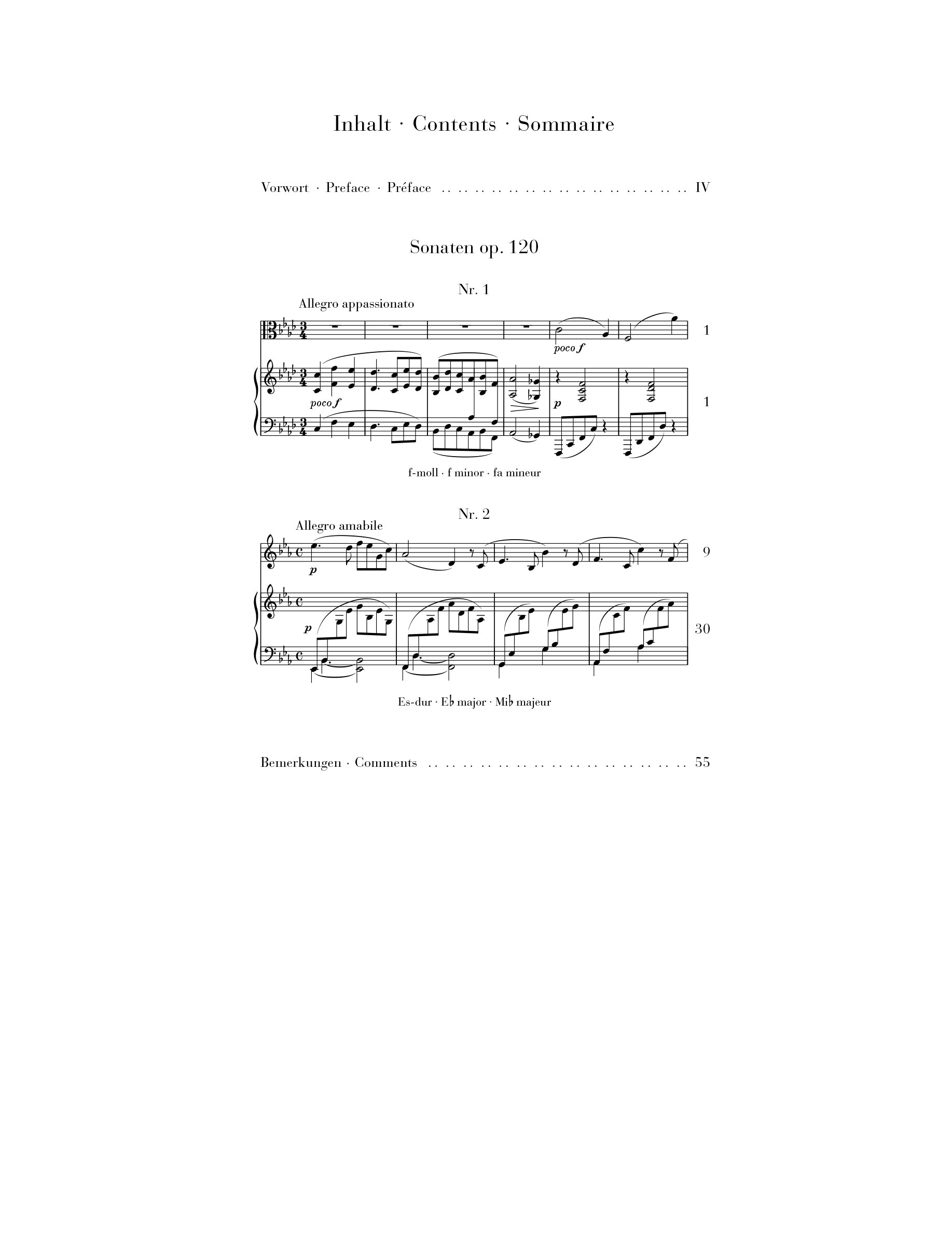 Brahms: Clarinet Sonata Op. 120, Edition for Viola & Piano
