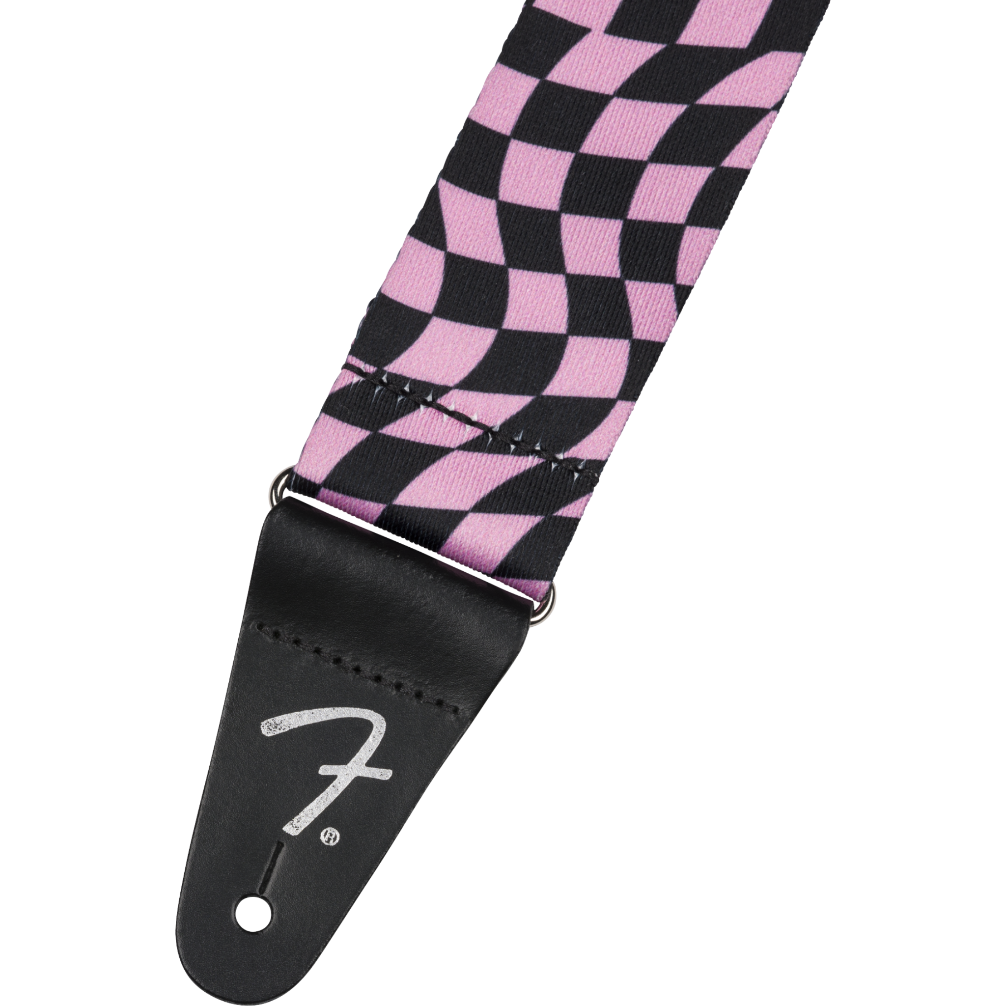Fender Wavy Checkerboard Polyester Strap, Pink