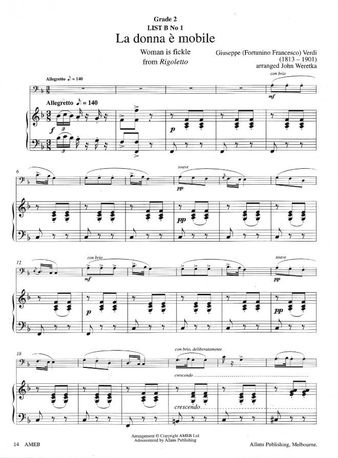 AMEB Euphonium Grade 1 & 2 Orchestral Brass