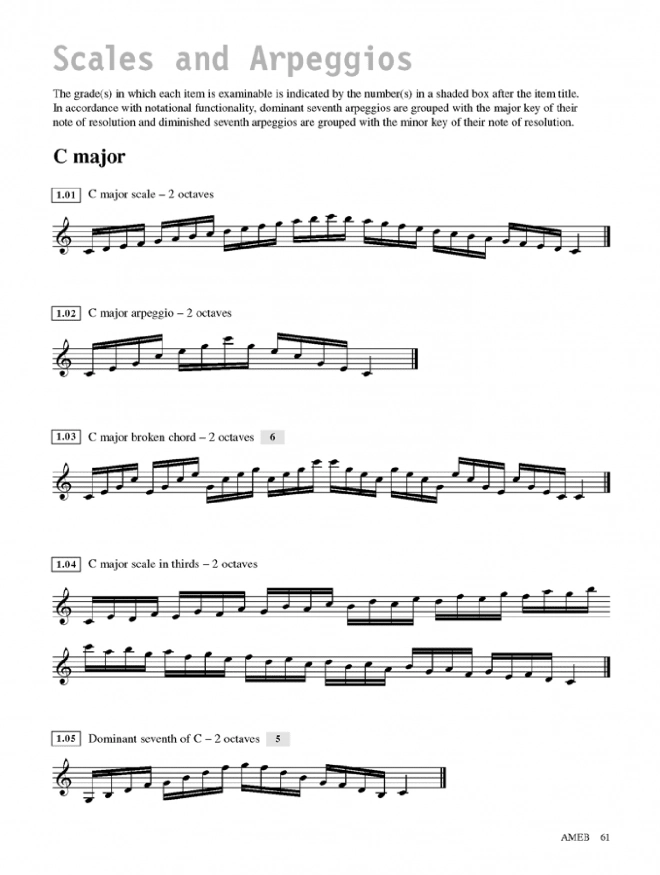 AMEB Clarinet Technical Workbook 2008