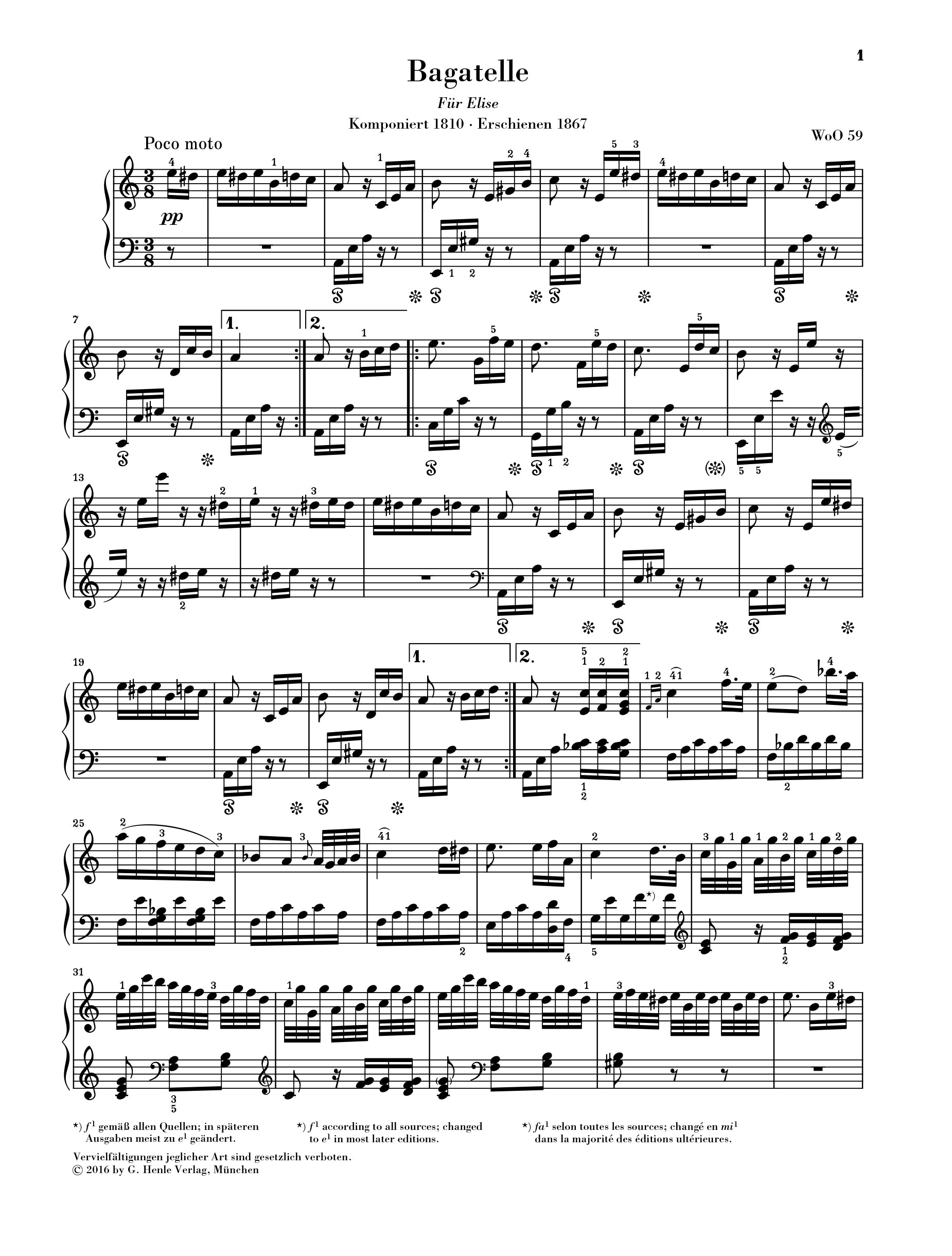 Beethoven: Bagatelle in a minor WoO 59 (Für Elise)