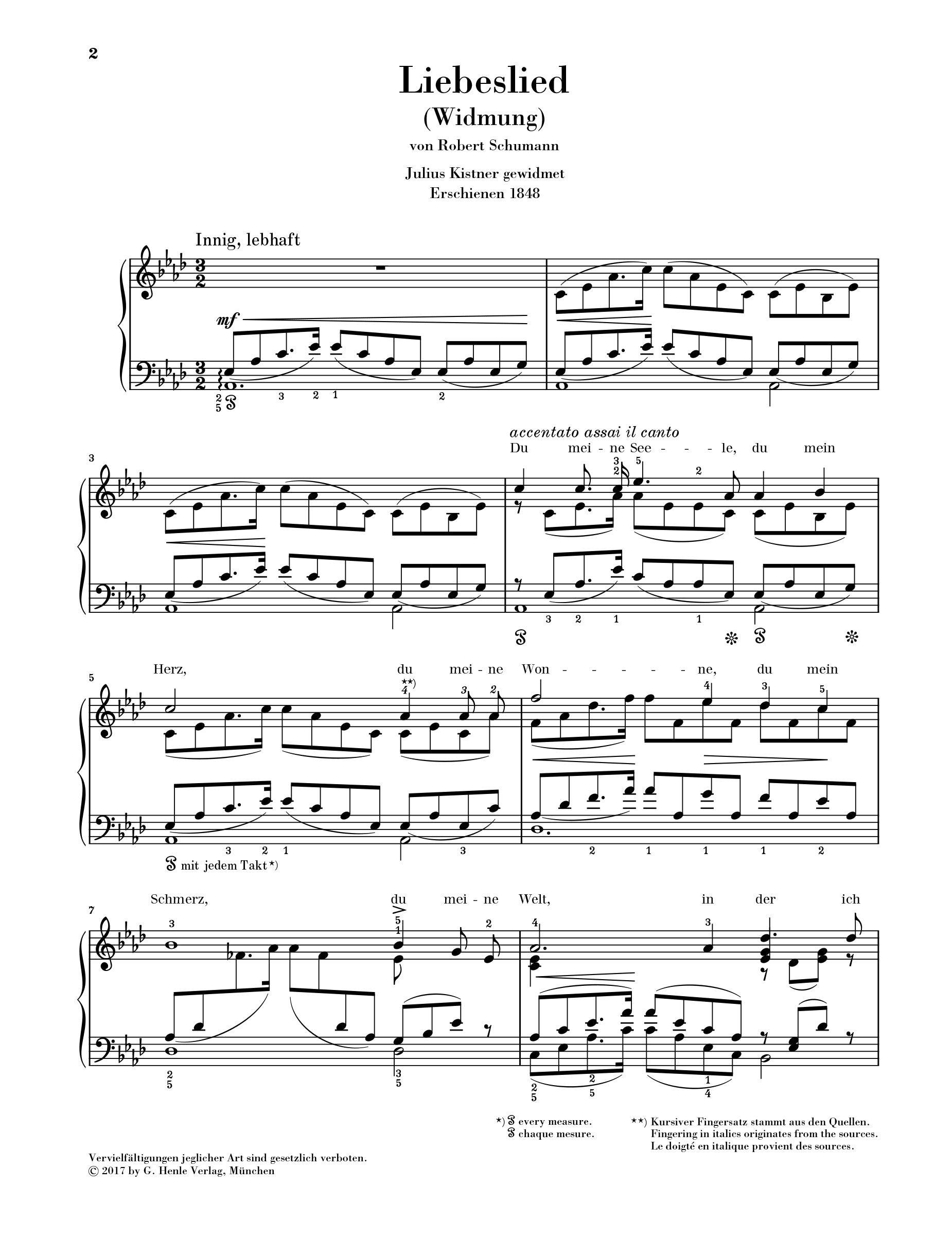 Liszt: Love Song (Dedication) from “Myrthen” op. 25 (Schumann) Piano Solo