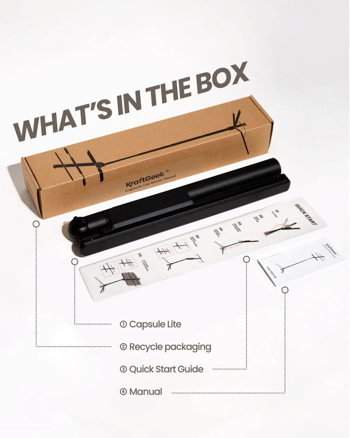 KraftGeek Capsule Lite Foldable Music Stand