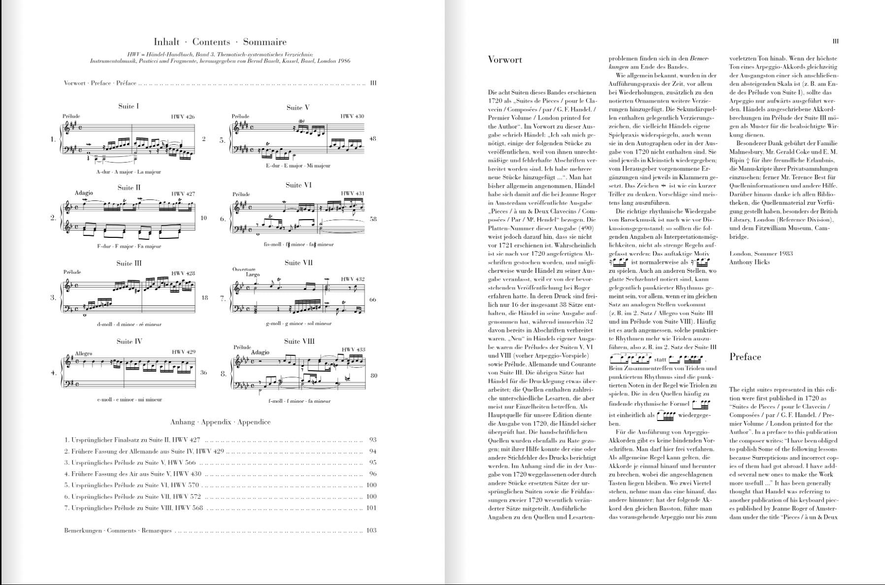 Handel: Piano Suites London 1720