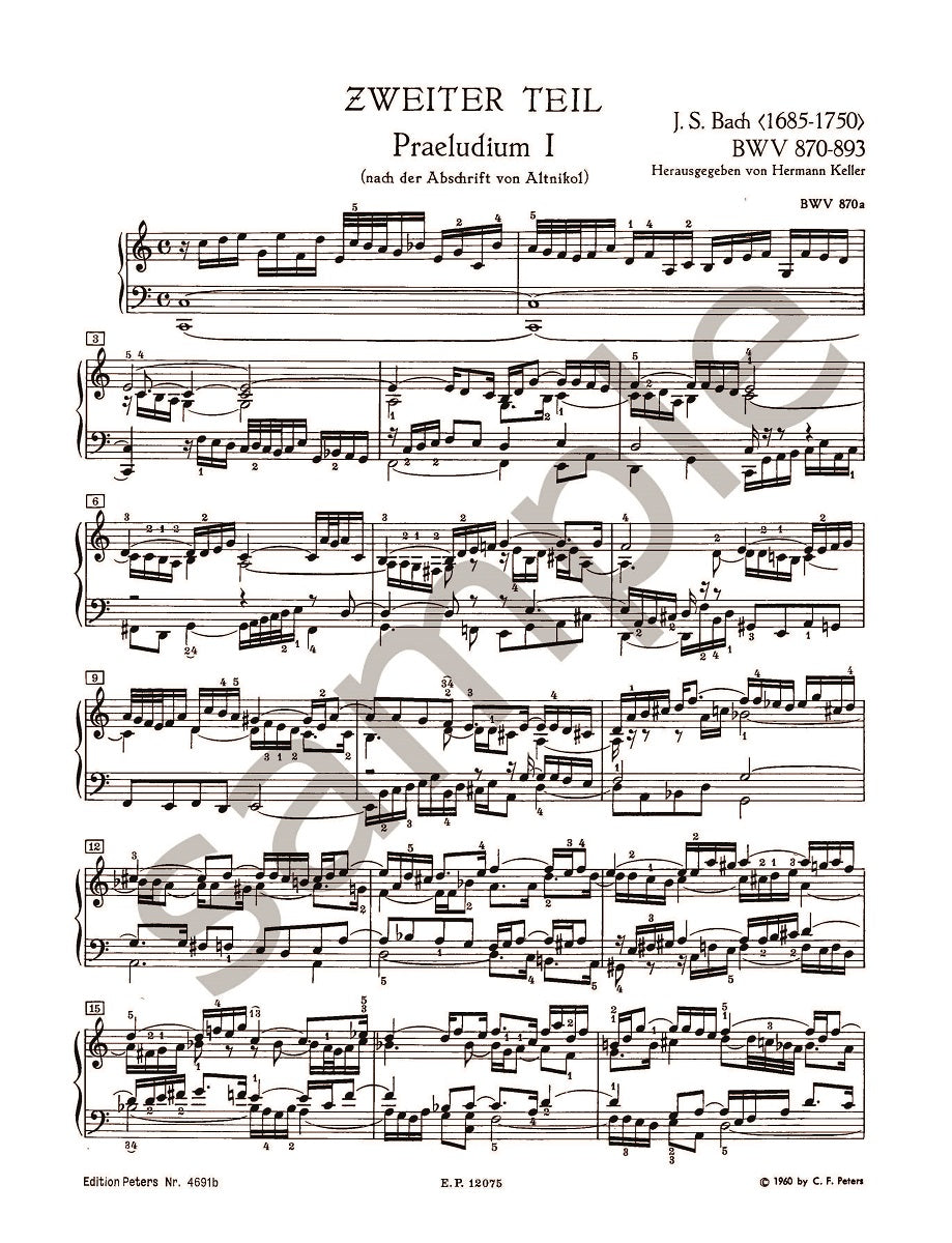 Bach: 48 Preludes and Fugues Vol. 2 BWV 870-893 for Piano